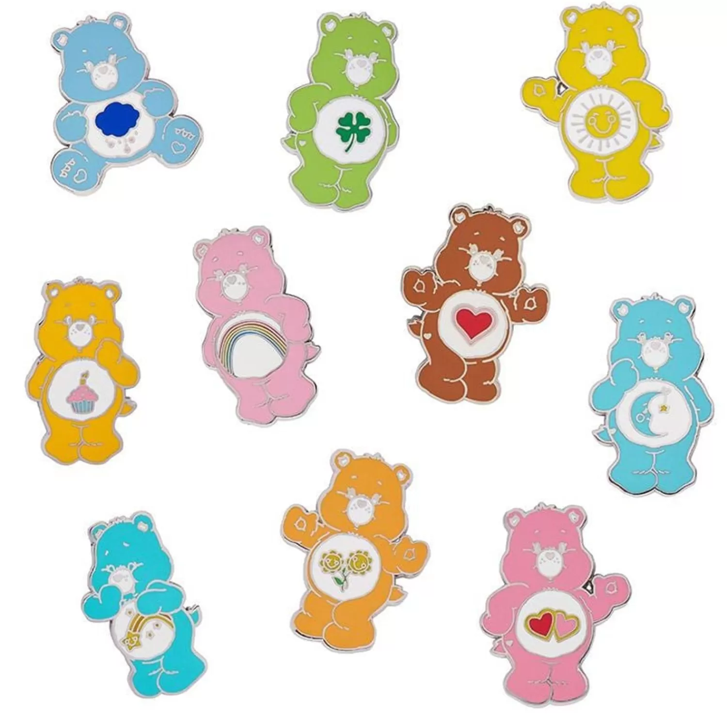 10 Piece Care Bears Enamel Pin Set*Erstwilder Fashion