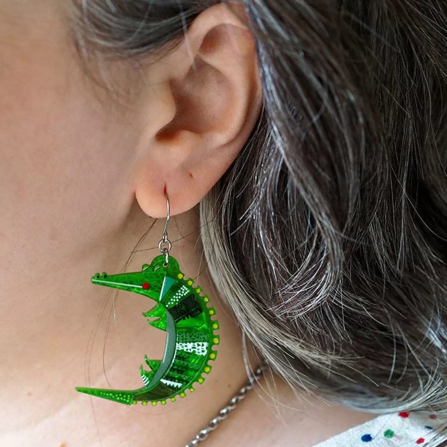 A Crocodile Named Growl Drop Earrings*Erstwilder Discount