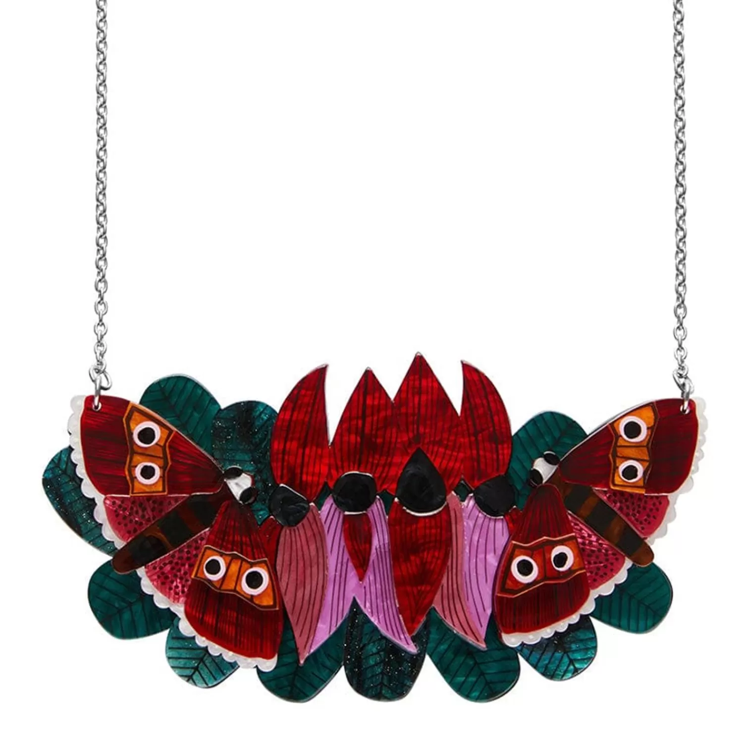 A Moth Amongst The Desert Peas Necklace*Erstwilder New