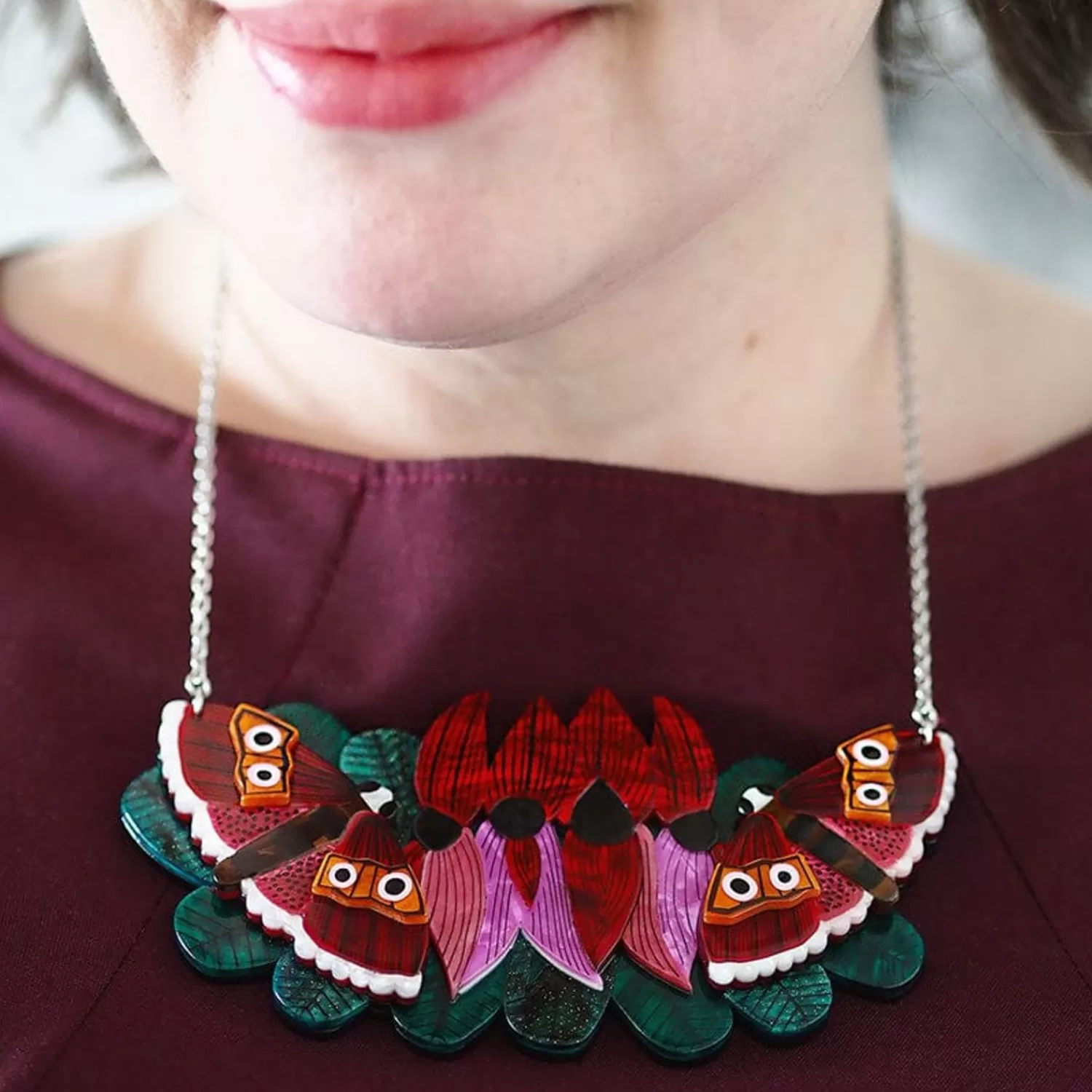 A Moth Amongst The Desert Peas Necklace*Erstwilder New