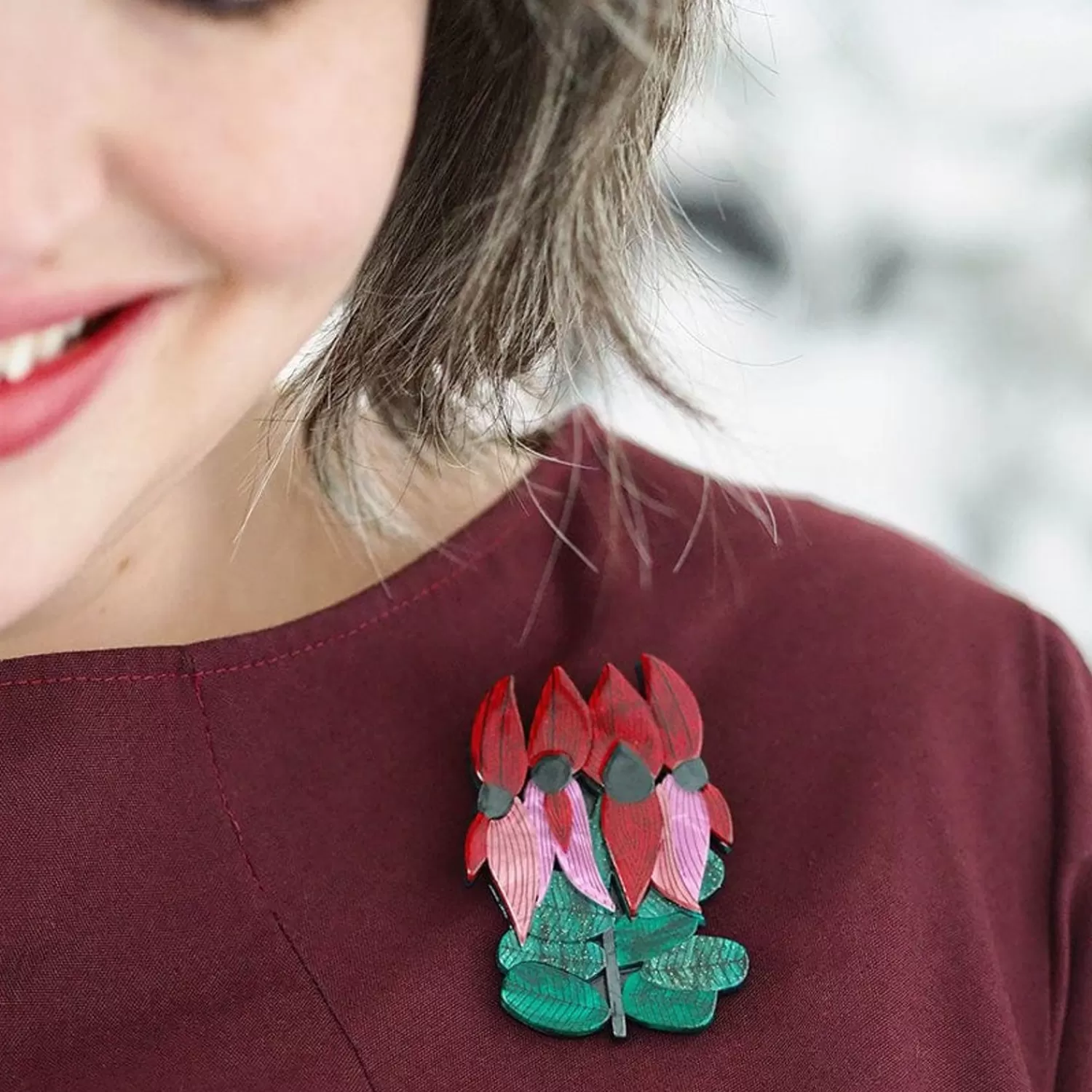 A Pleasing Desert Pea Brooch*Erstwilder Fashion