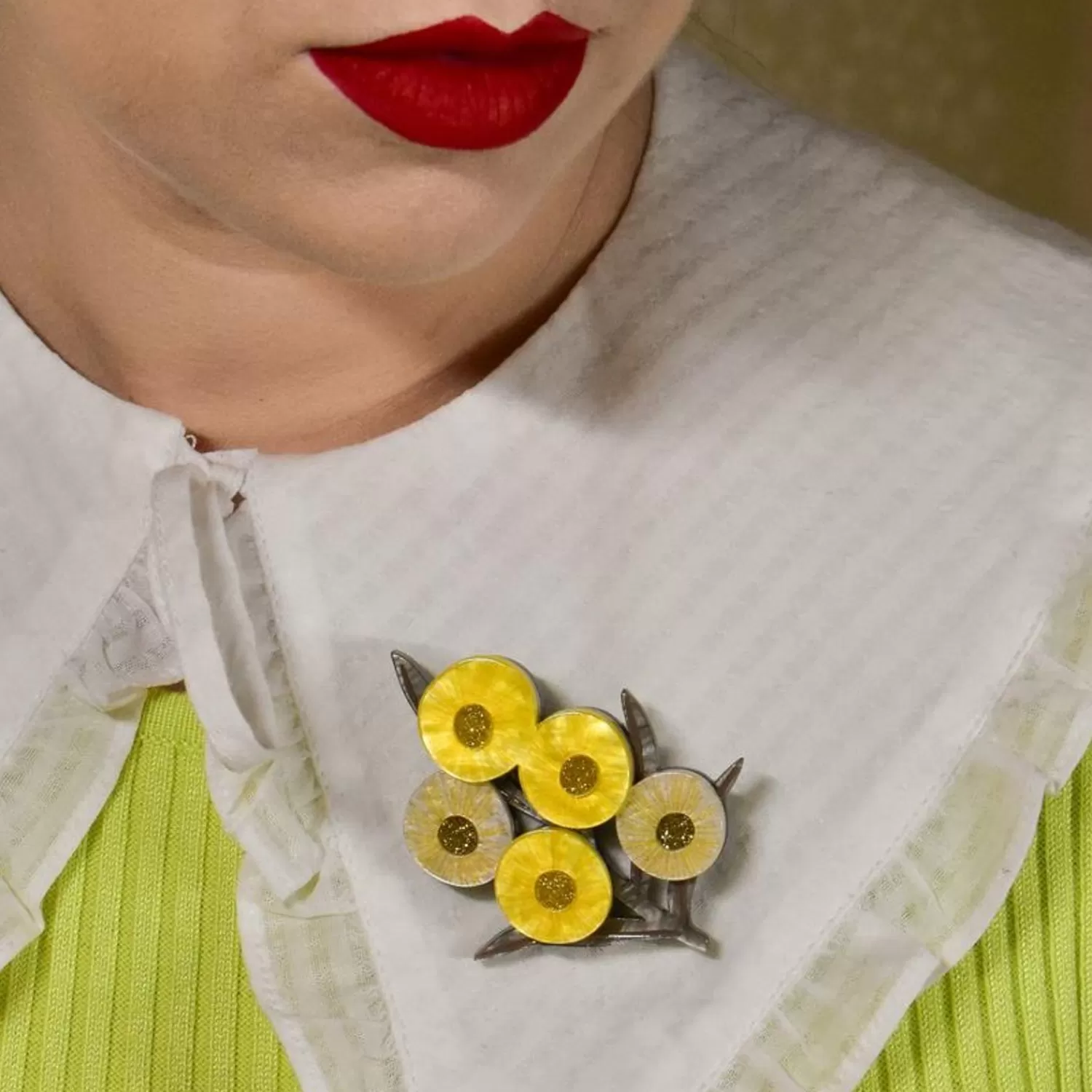 A Walk In The Wattle Brooch*Erstwilder Fashion