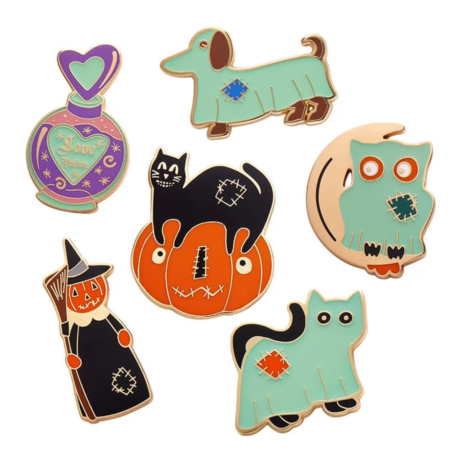 All Hallows Eve Enamel Pin Pack - 6 Pack*Erstwilder Flash Sale