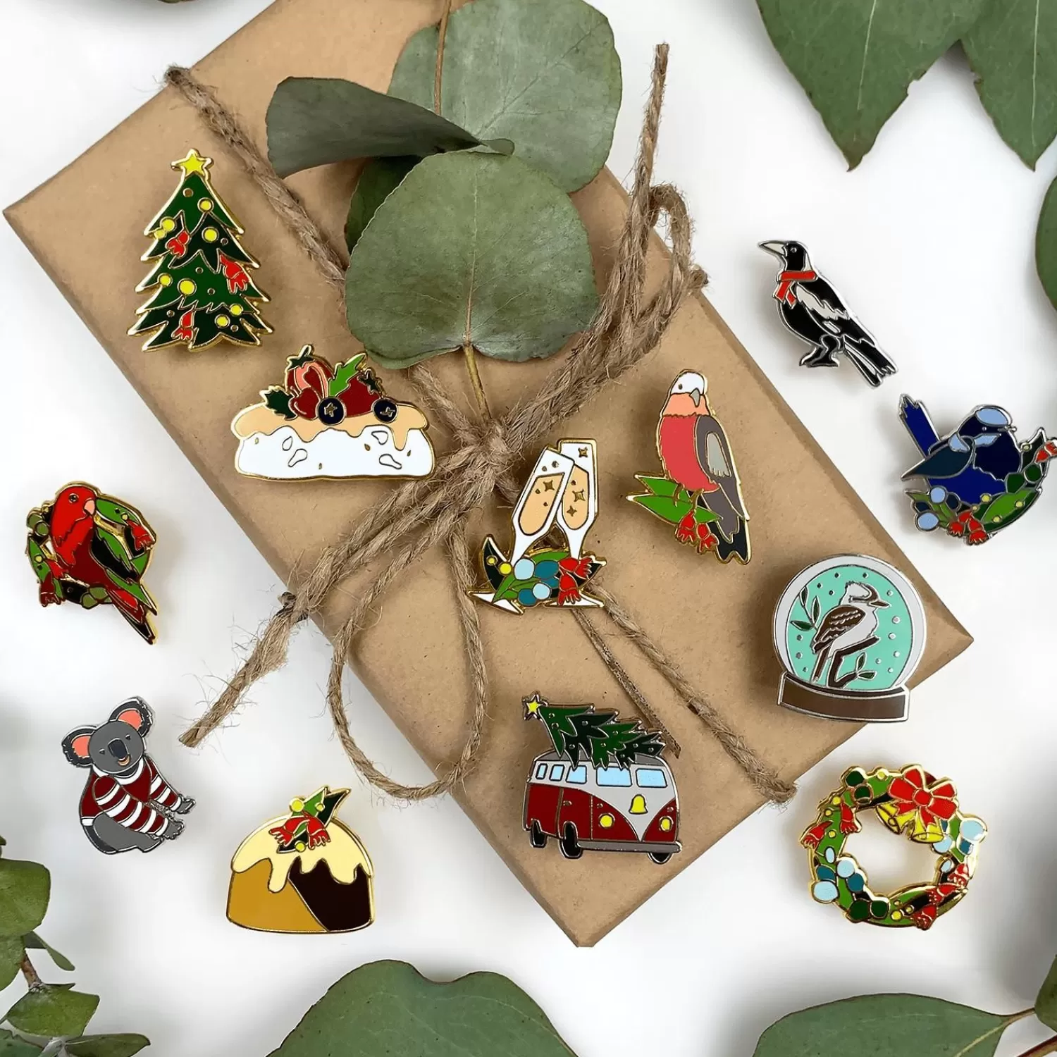 An Australian Christmas Complete Enamel Pin Pack - 12 Piece*Erstwilder Outlet