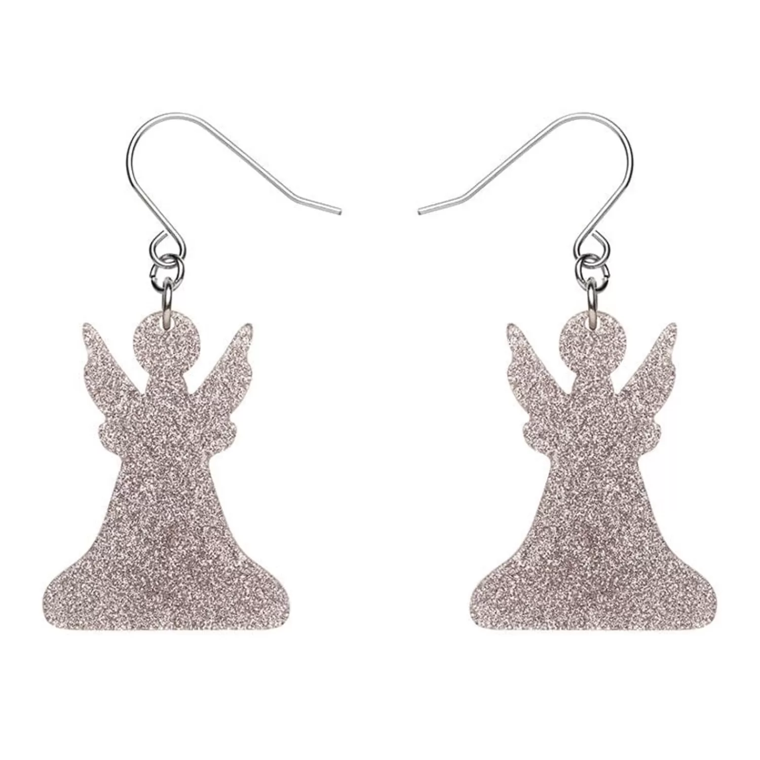 Angel Glitter Drop Earrings - Silver*Erstwilder Clearance