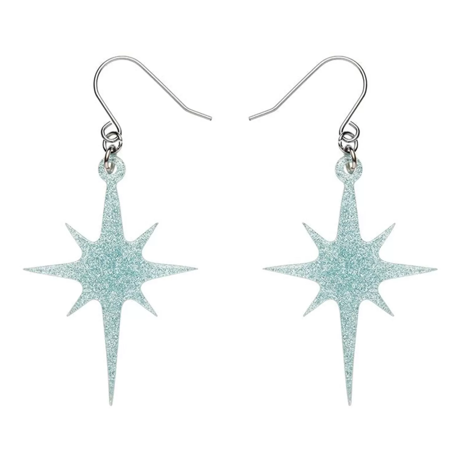 Atomic Star Glitter Drop Earring - Blue*Erstwilder New