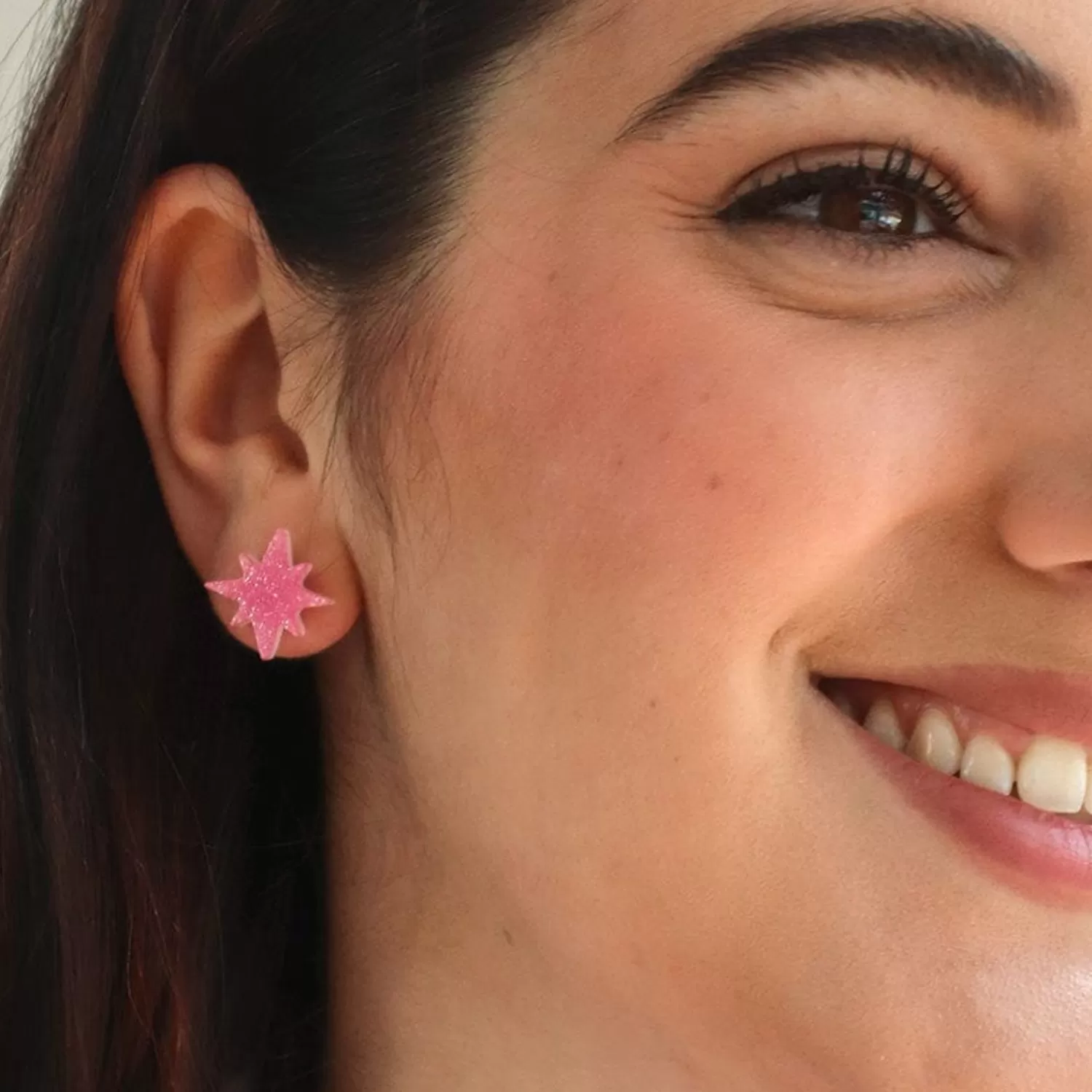 Atomic Star Glitter Stud Earring - Pink*Erstwilder Best Sale