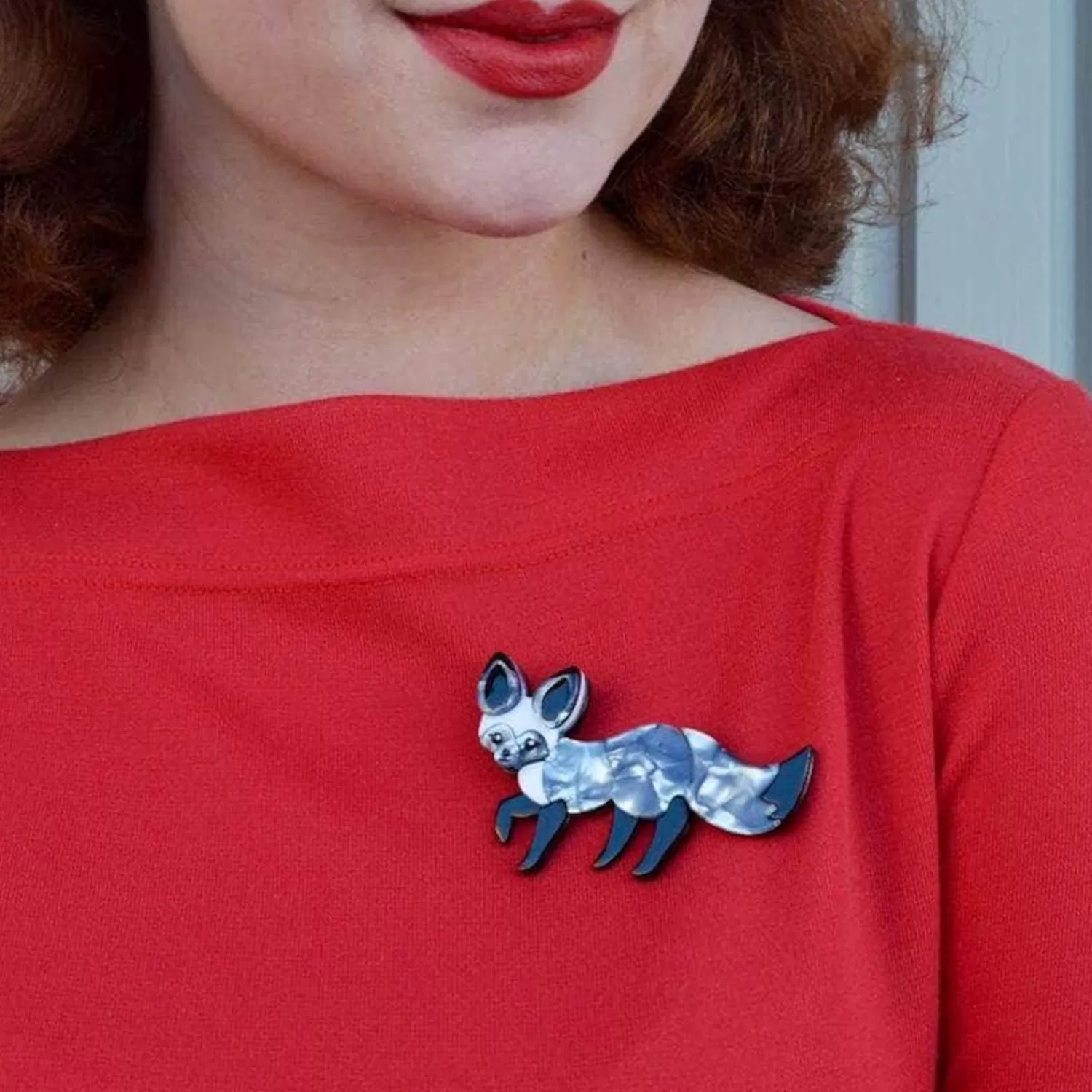 Bat-Eared Bestie Fox Brooch*Erstwilder Best