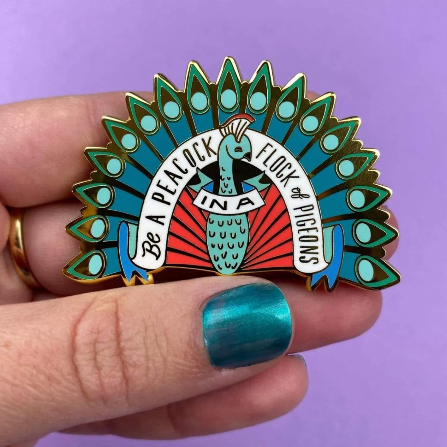 Be A Peacock Enamel Pin*Erstwilder Clearance