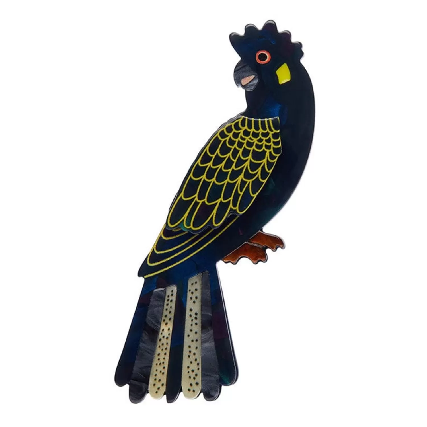 Bella The Black Cockatoo Brooch*Erstwilder Fashion