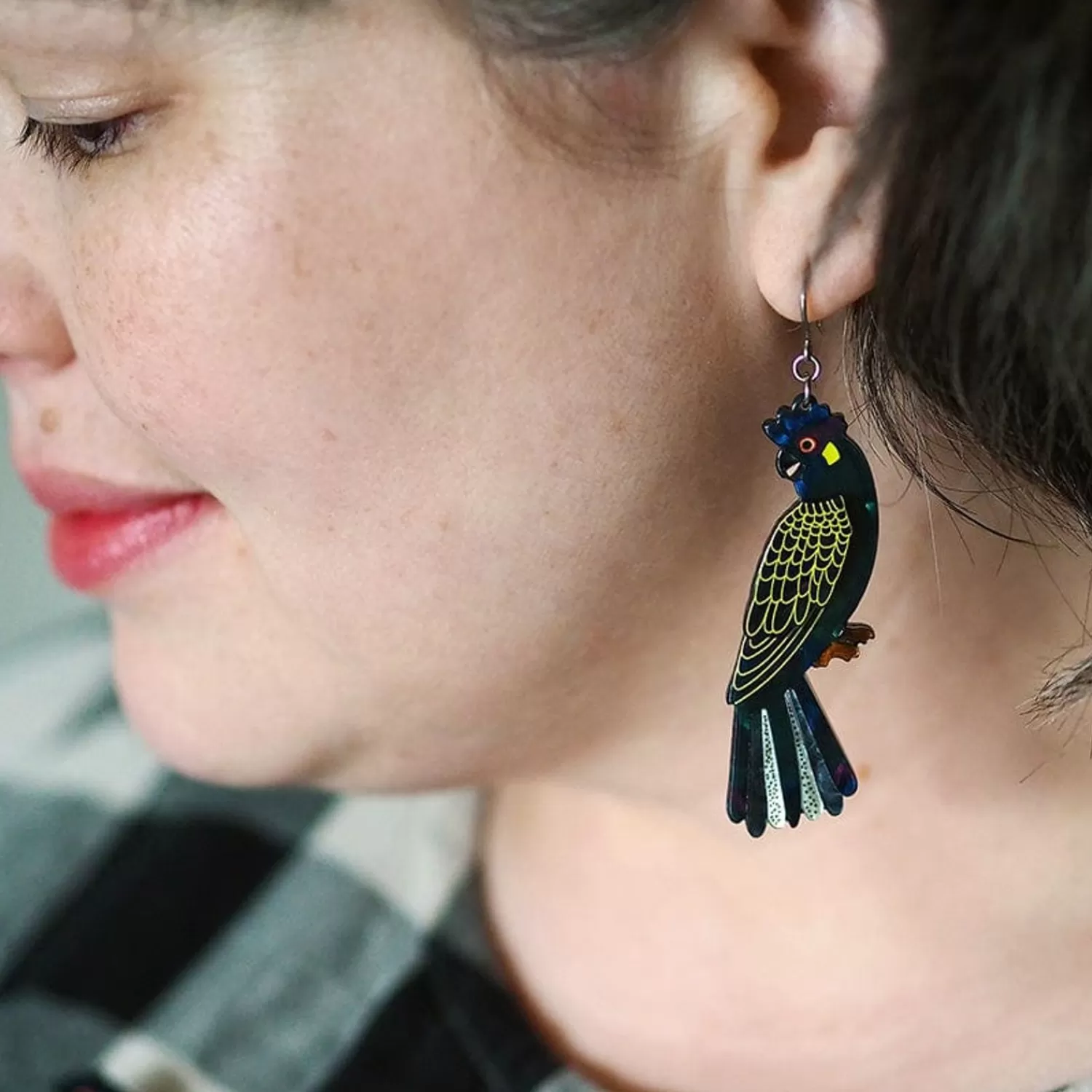 Bella The Black Cockatoo Drop Earrings*Erstwilder Clearance