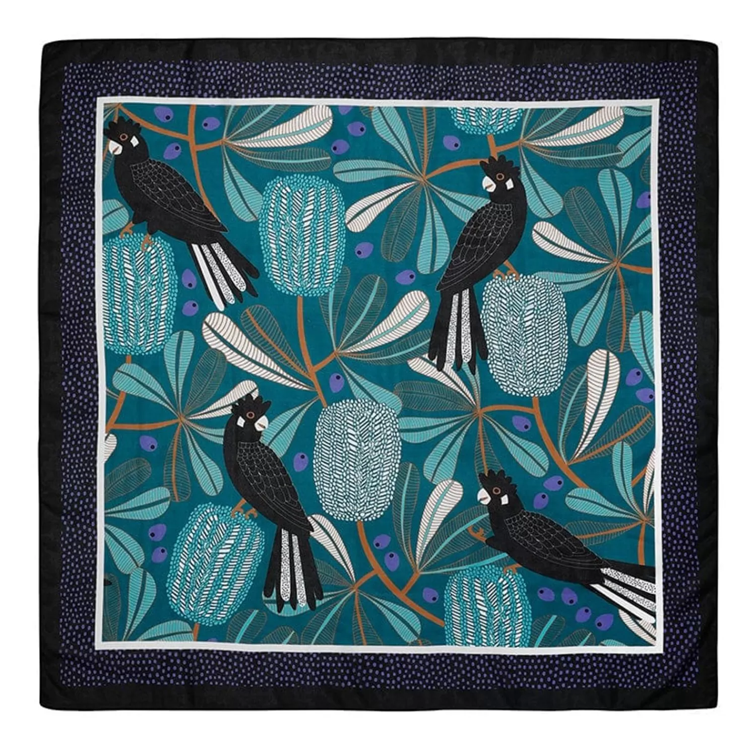 Bella The Black Cockatoo Square Scarf*Erstwilder Online