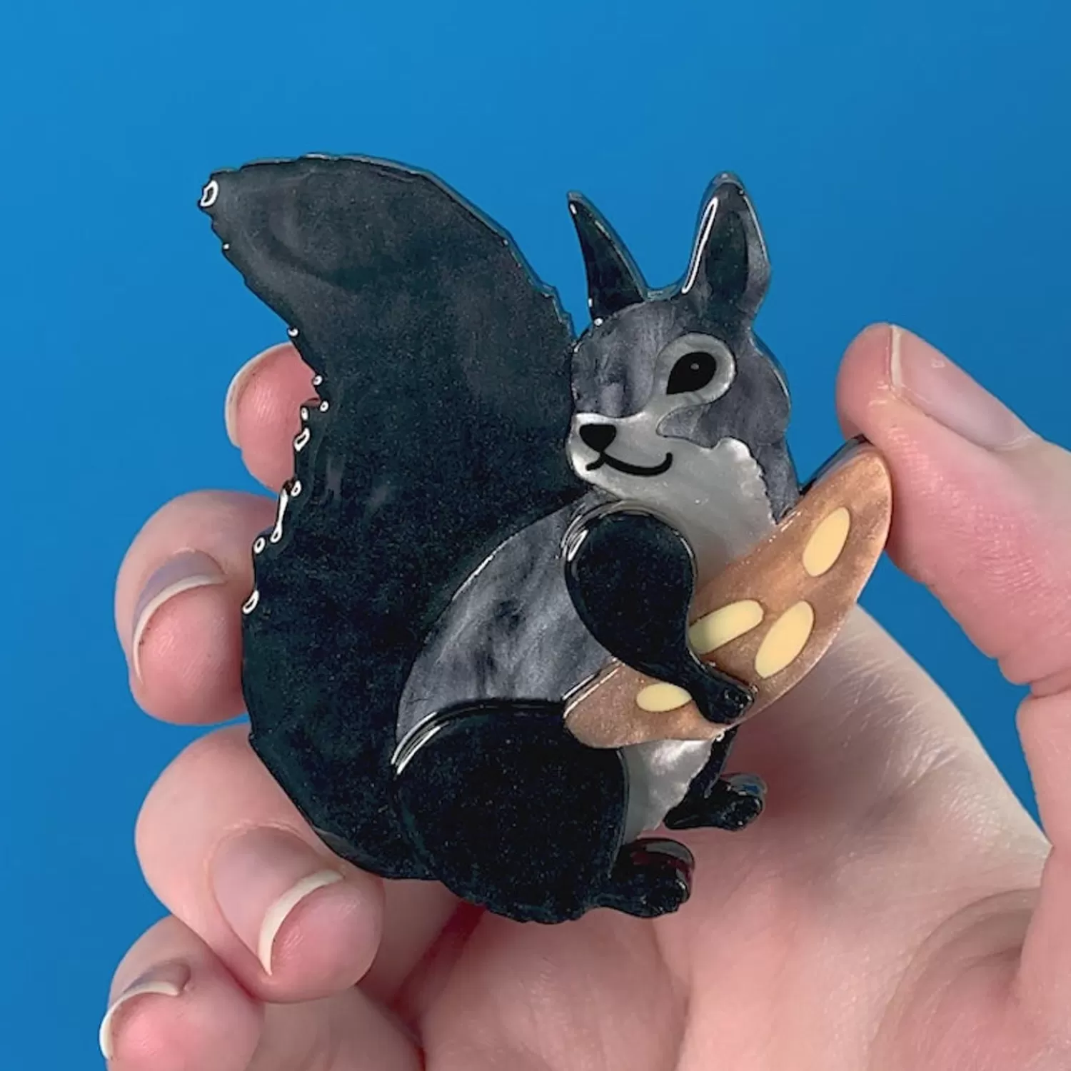 Bellisimo Black Squirrel Brooch*Erstwilder Discount