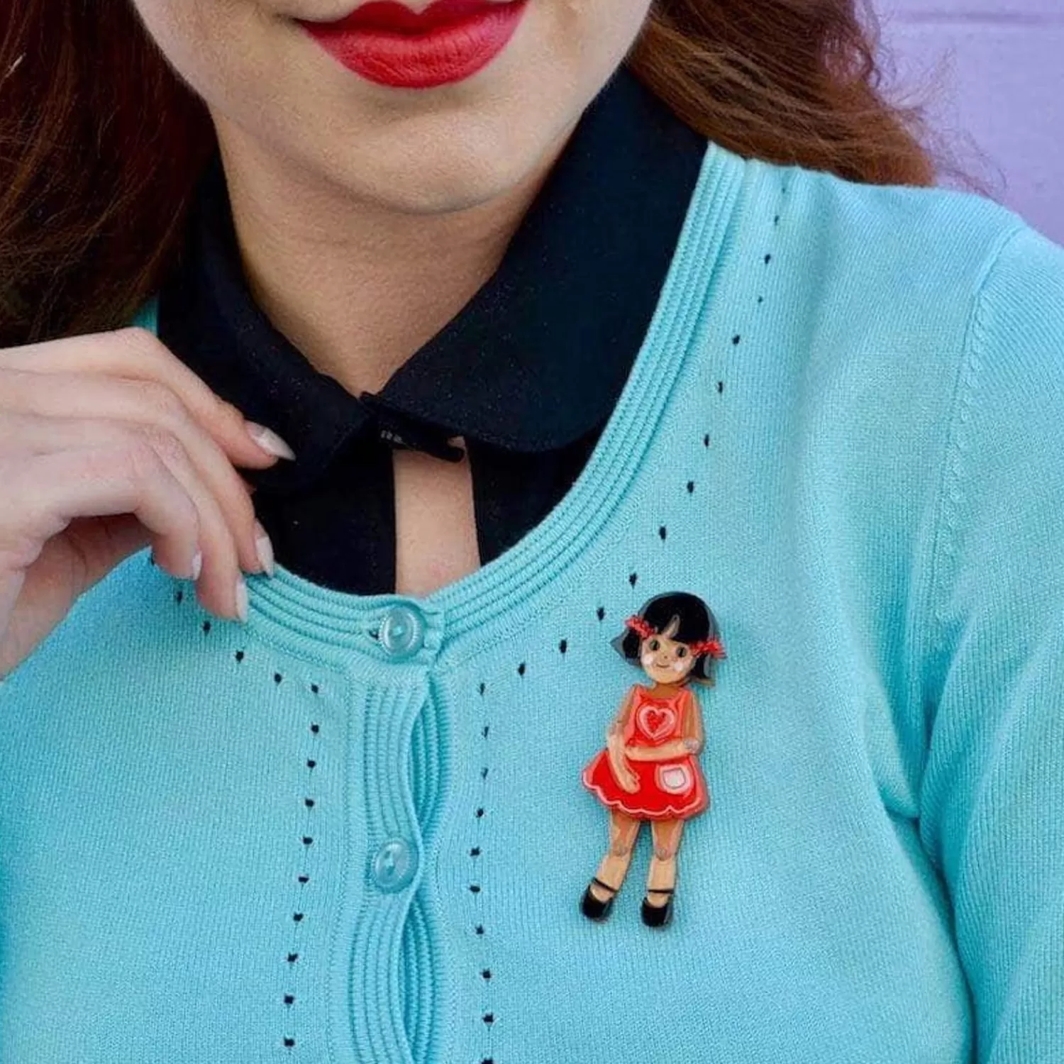 Bendy Wendy Doll Brooch*Erstwilder Fashion