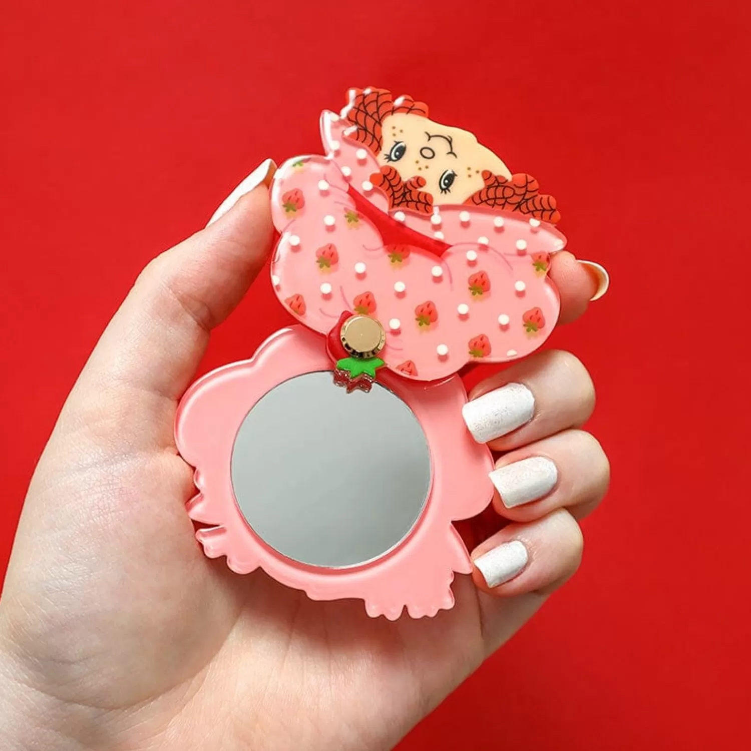 Big Adorable Strawberry Smile Mirror Compact*Erstwilder Fashion