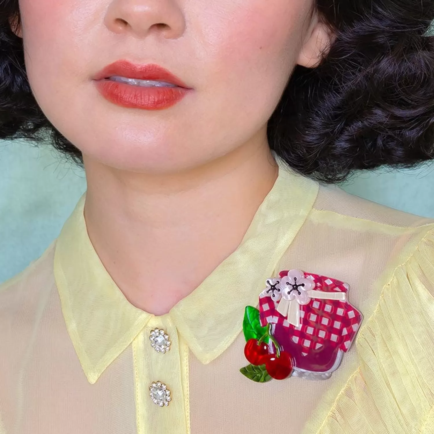 Black Cherry Bounce Brooch*Erstwilder Cheap