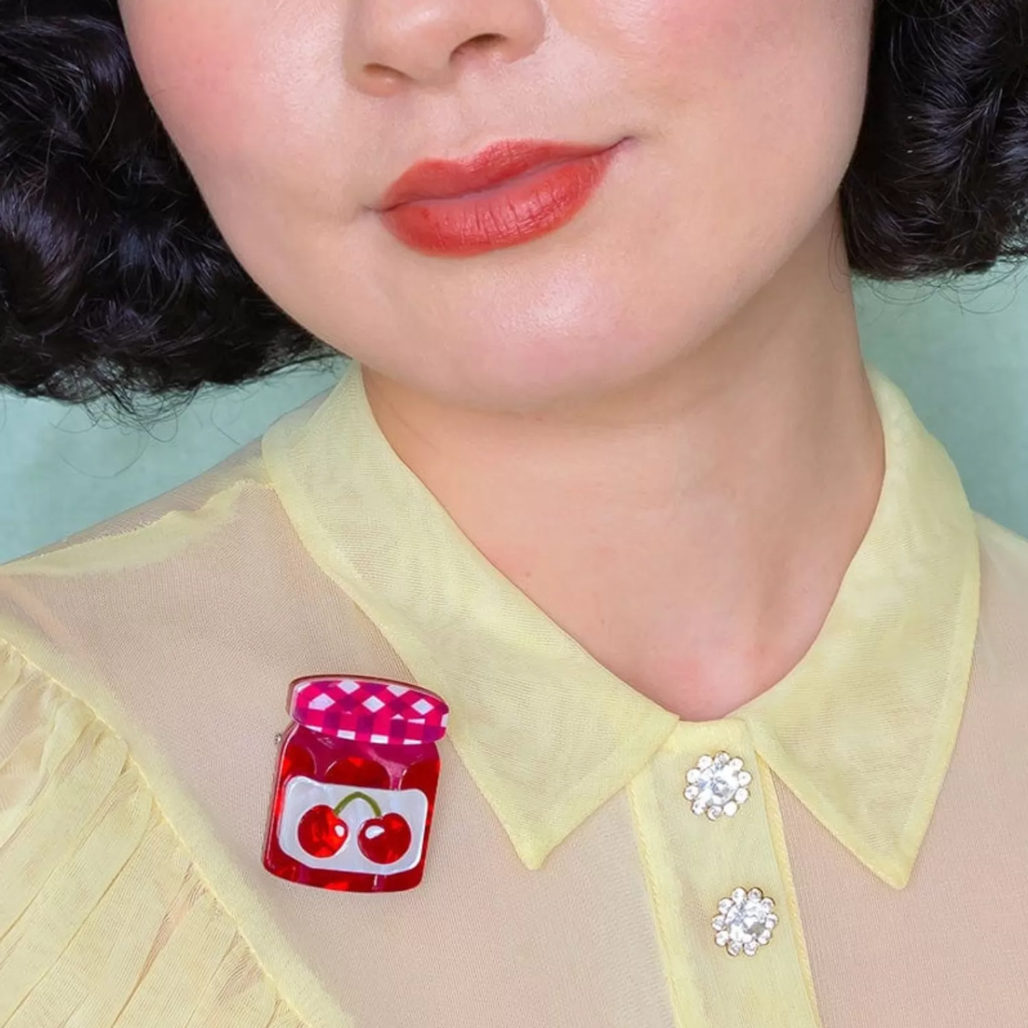 Black Cherry Precious Preserve Mini Brooch*Erstwilder Flash Sale