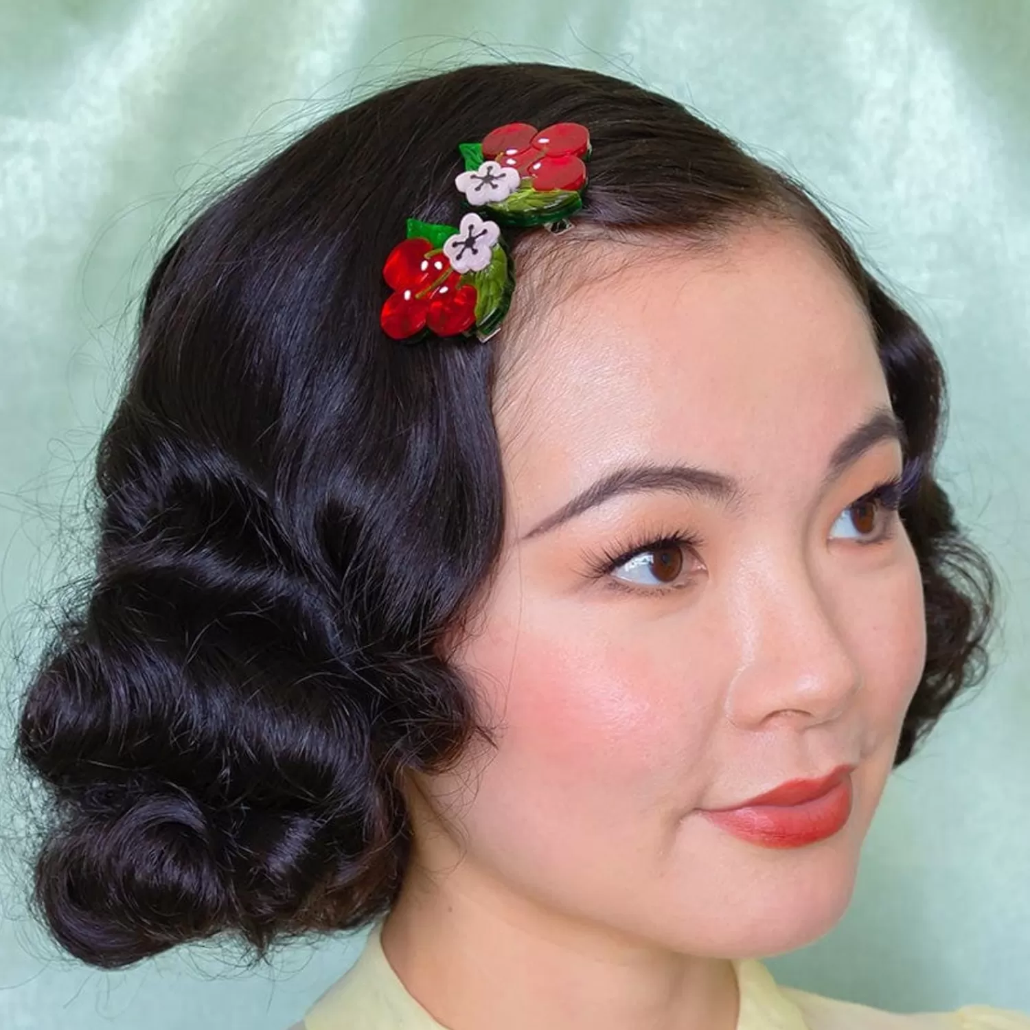 Blossoming Cherries Hair Clips Set - 2 Piece*Erstwilder Discount