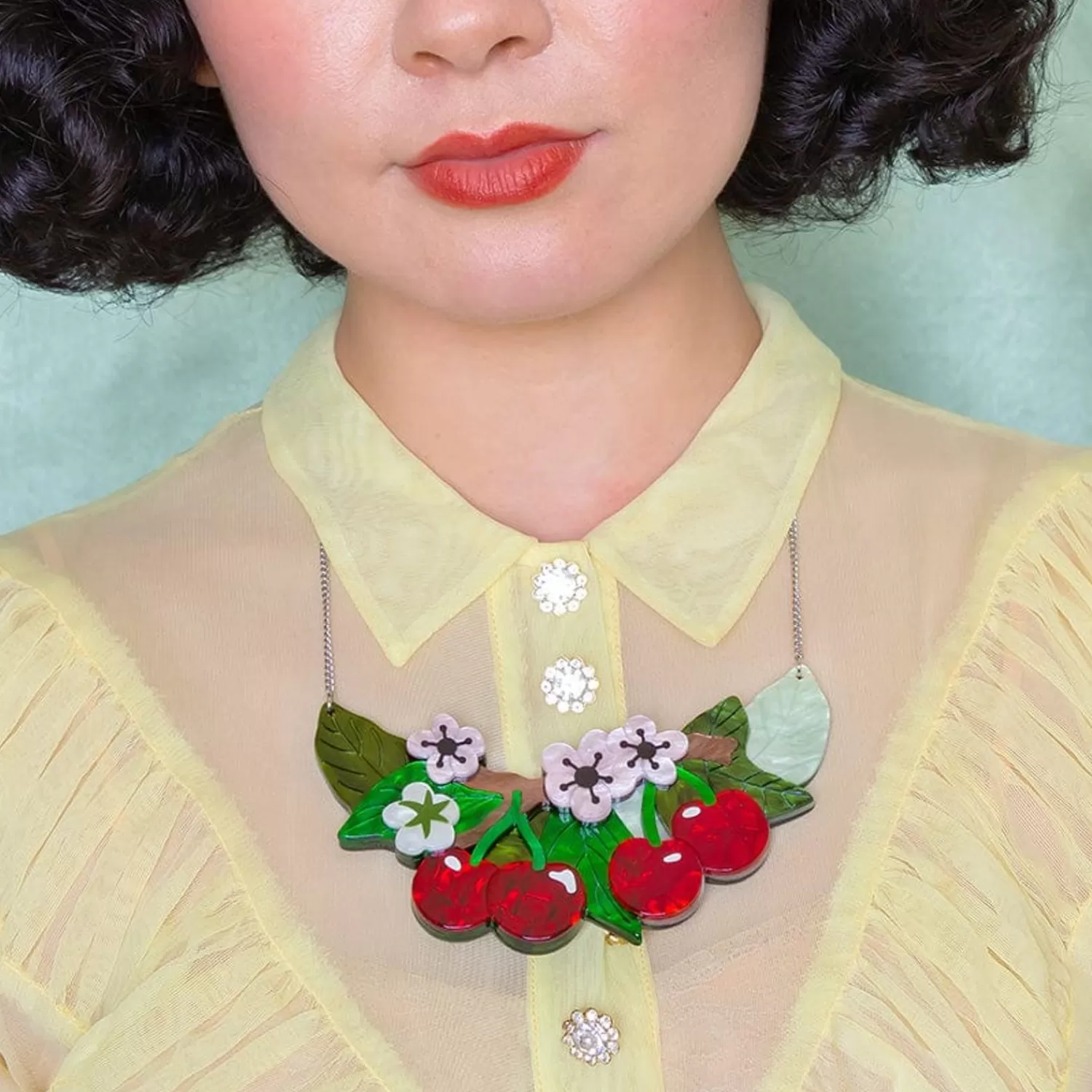 Blossoming Cherries Statement Necklace*Erstwilder Flash Sale