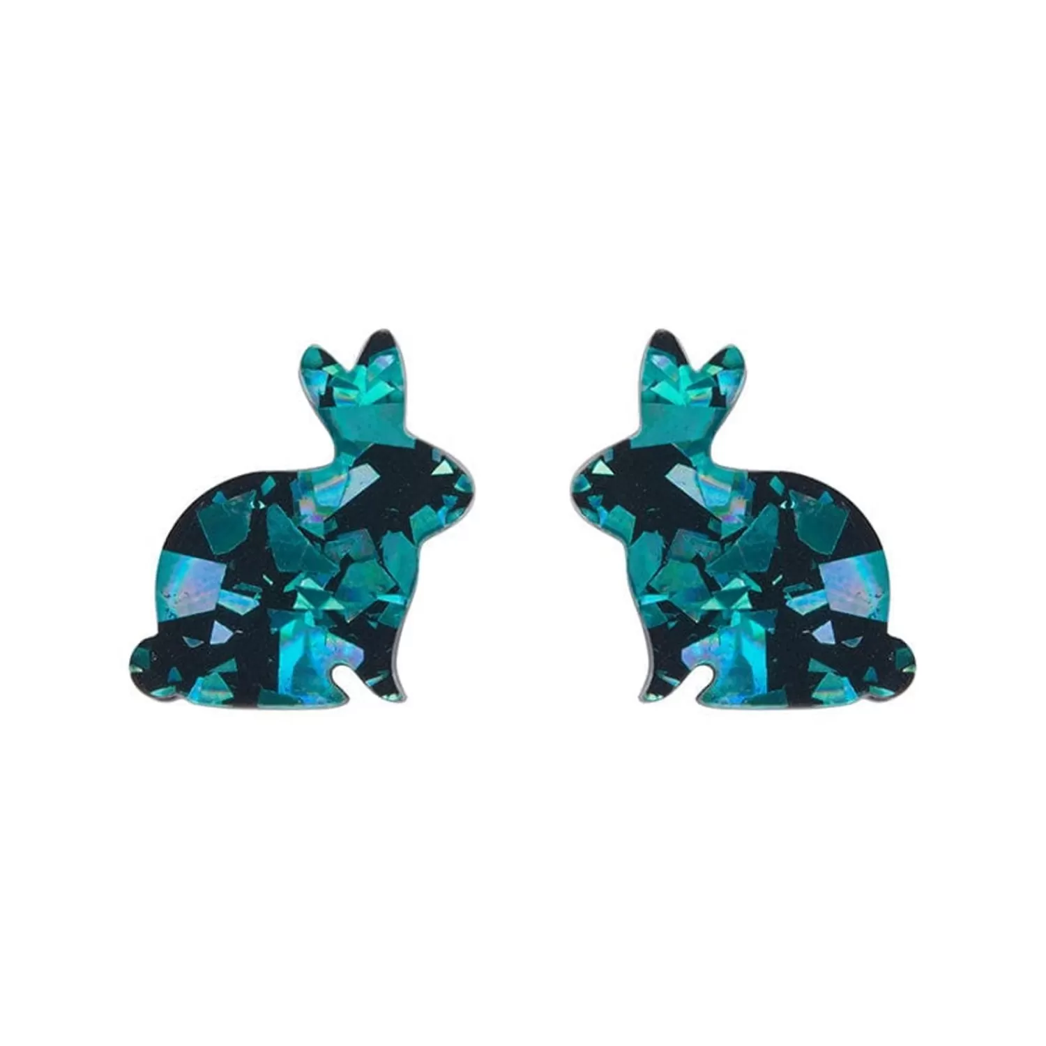 Bunny Chunky Glitter Resin Stud Earrings - Green*Erstwilder Best Sale