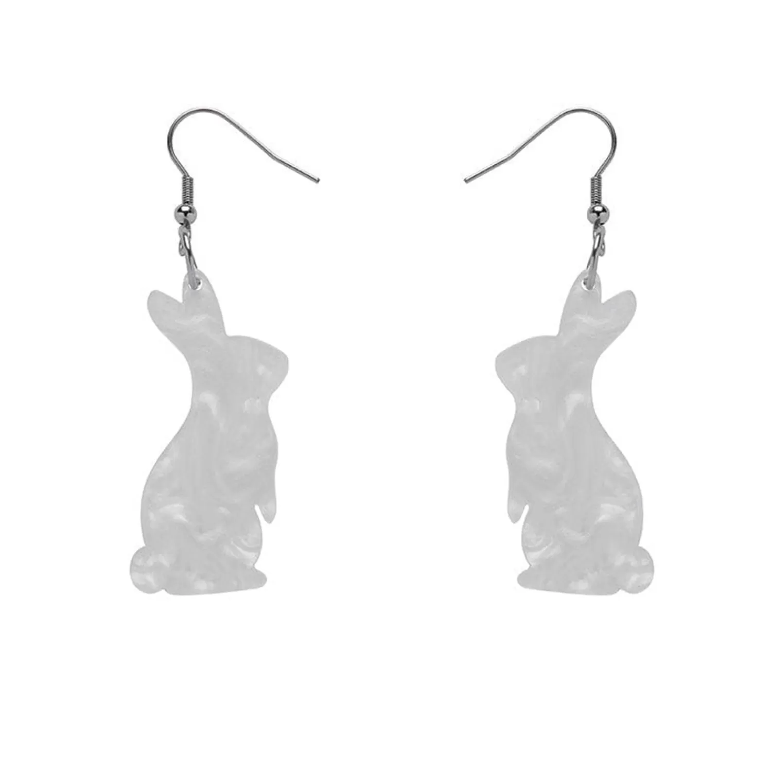 Bunny Ripple Resin Drop Earrings - White*Erstwilder New