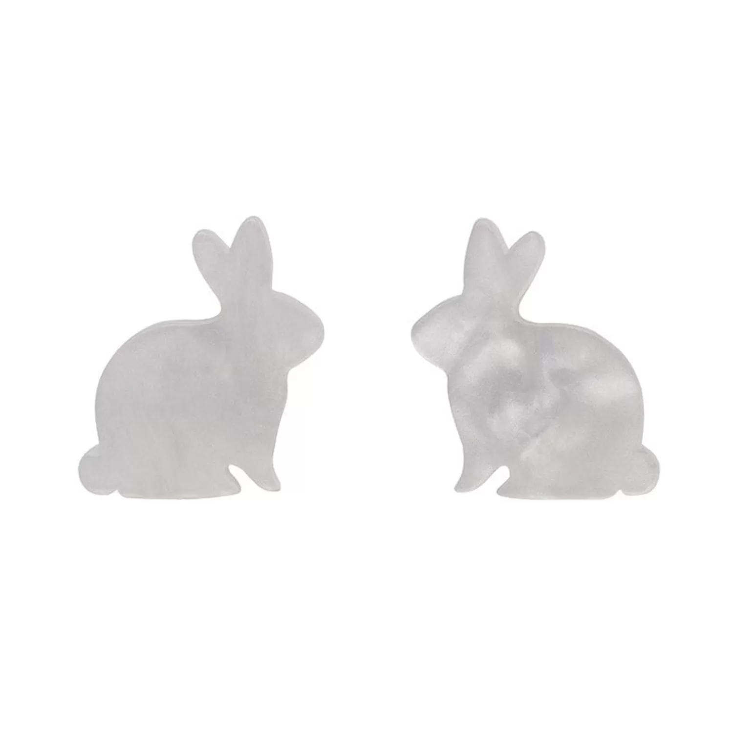 Bunny Ripple Resin Stud Earrings - White*Erstwilder Outlet