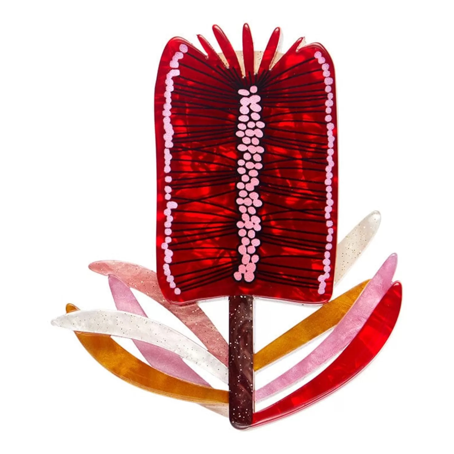 Burgundy Brush Brooch*Erstwilder Online