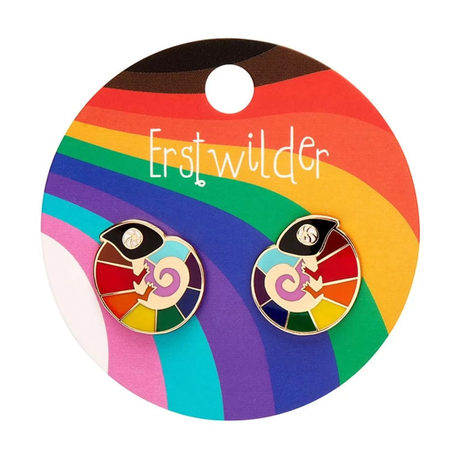 Carmel'S Colourful Chameleon Enamel Stud Earrings*Erstwilder Online