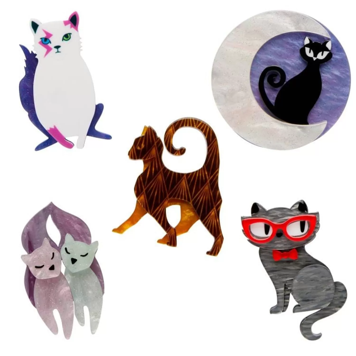 Cat Minis Brooch Set - 5 Pack*Erstwilder Online