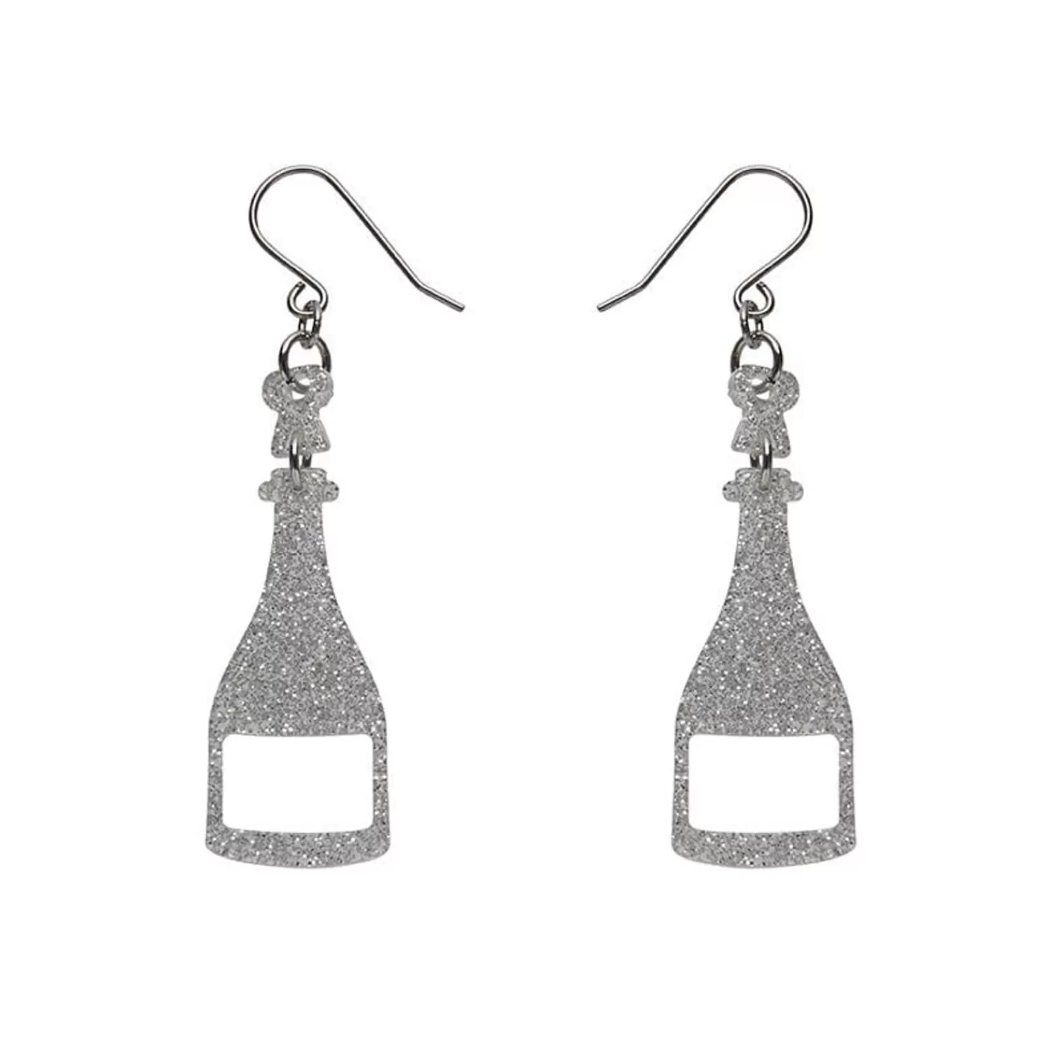 Champagne Glitter Drop Earrings - Silver*Erstwilder Best Sale