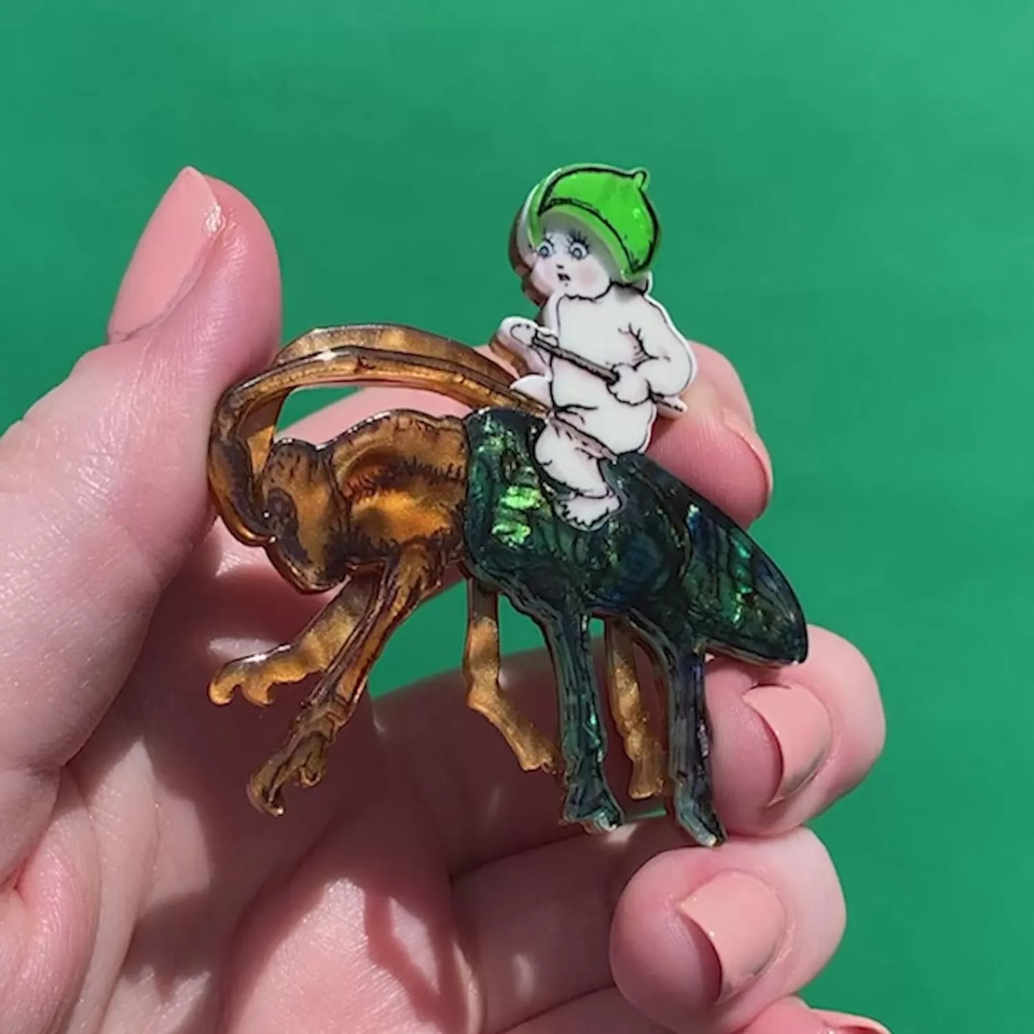 Christmas Beetle Brooch*Erstwilder Flash Sale