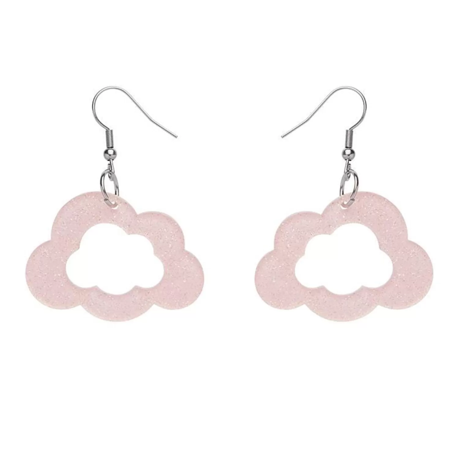 Cloud Glitter Resin Drop Earrings - Pink*Erstwilder Fashion