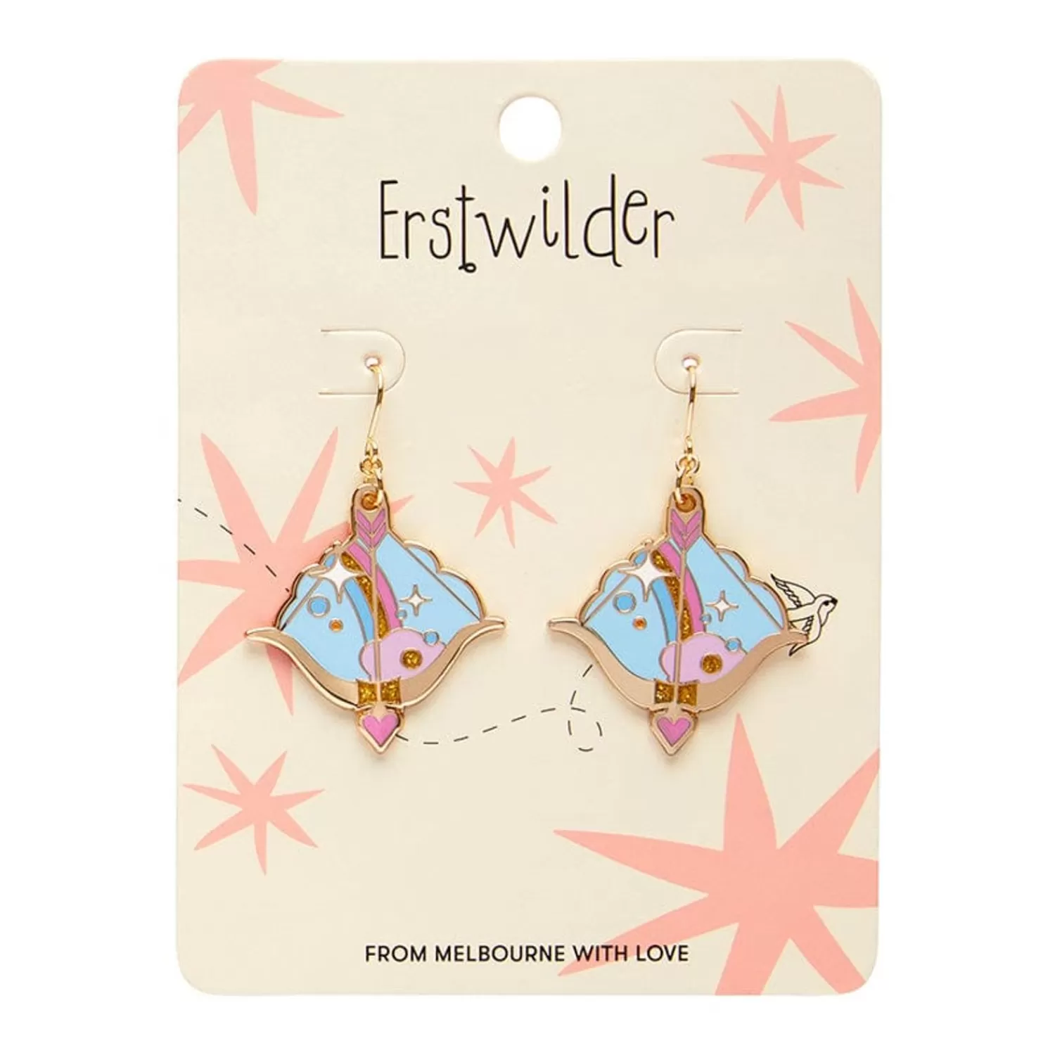 Cupid'S Aim Enamel Drop Earrings*Erstwilder Store