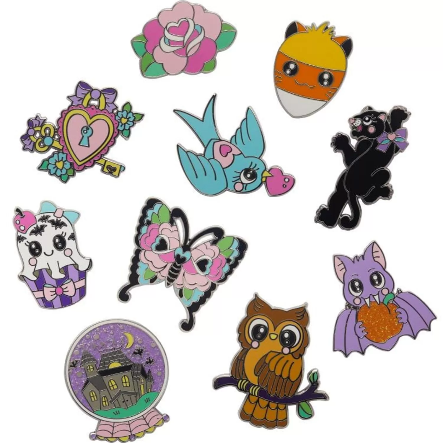 Cute & Spooky By Mimsy Enamel Pin Pack 10 Piece*Erstwilder Best