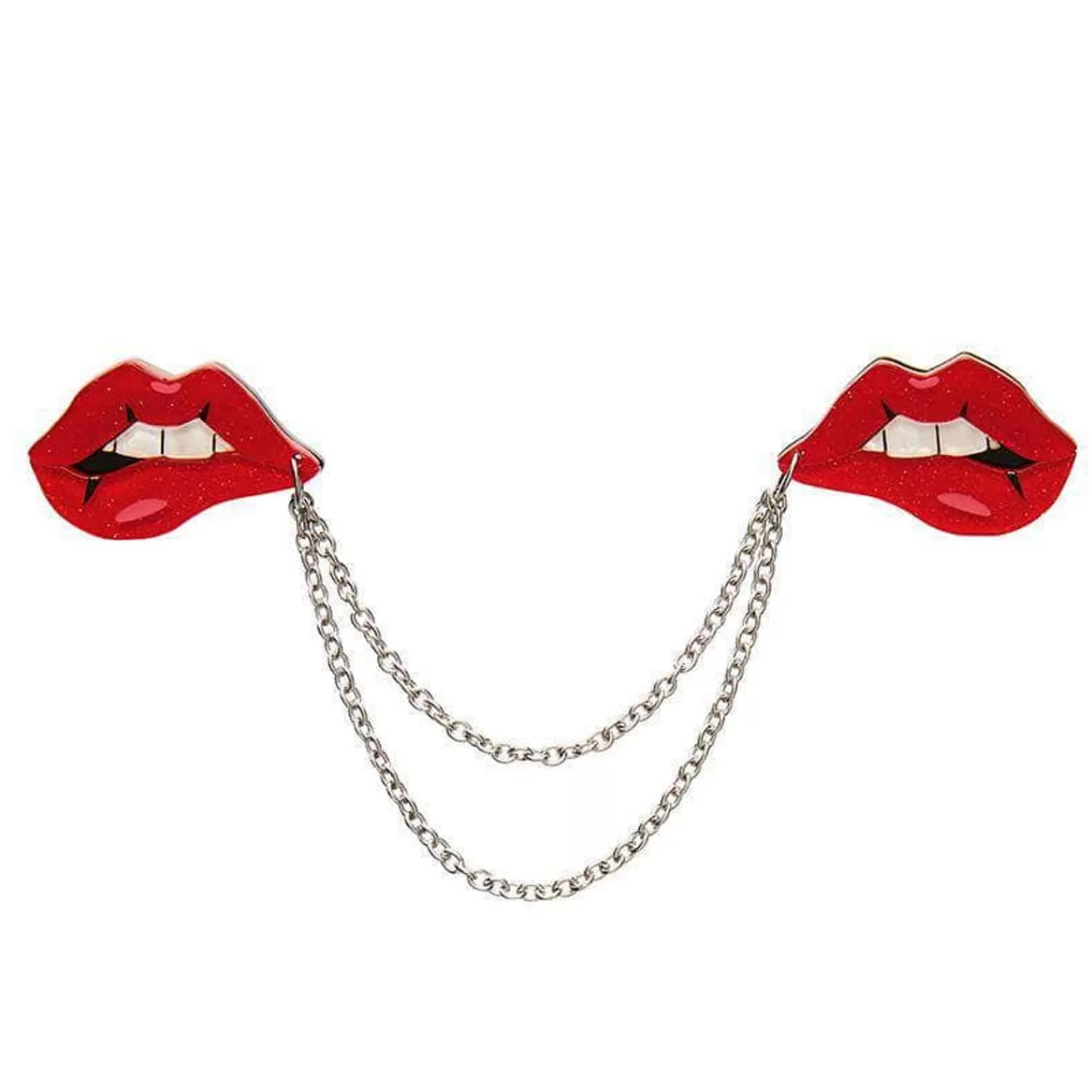 Double Feature Lips Double Brooch*Erstwilder Best