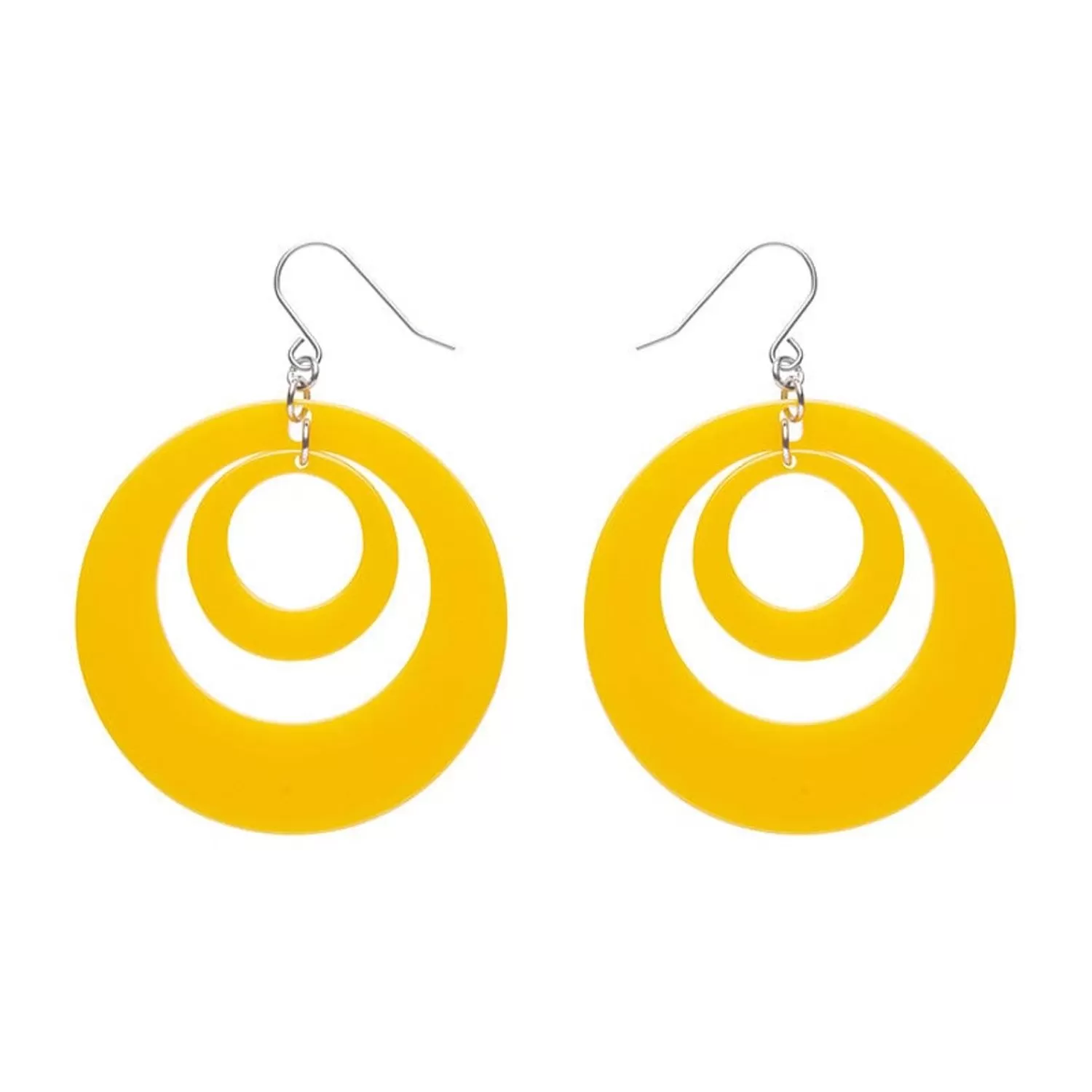 Double Hoop Solid Drop Earrings - Yellow*Erstwilder Store