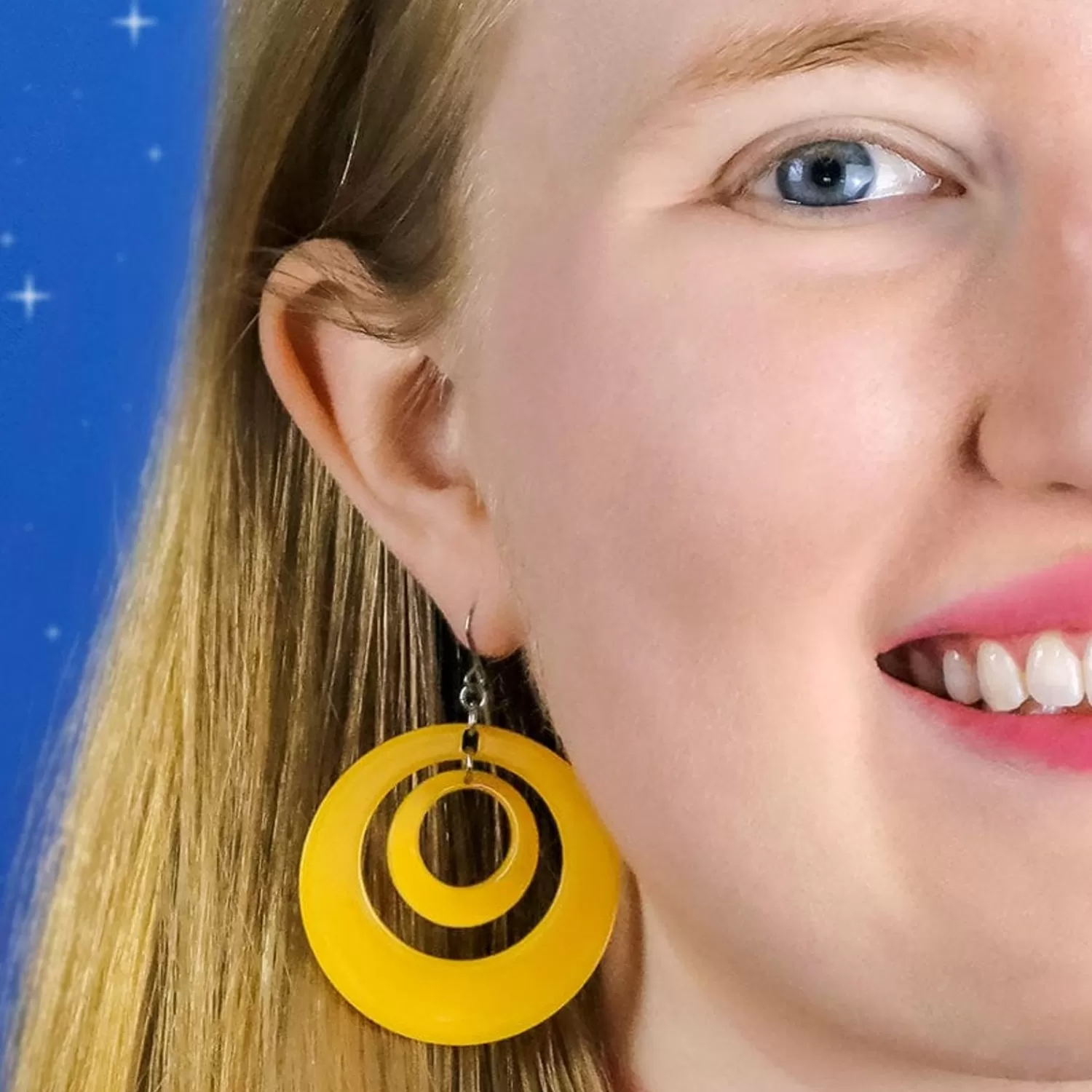 Double Hoop Solid Drop Earrings - Yellow*Erstwilder Store