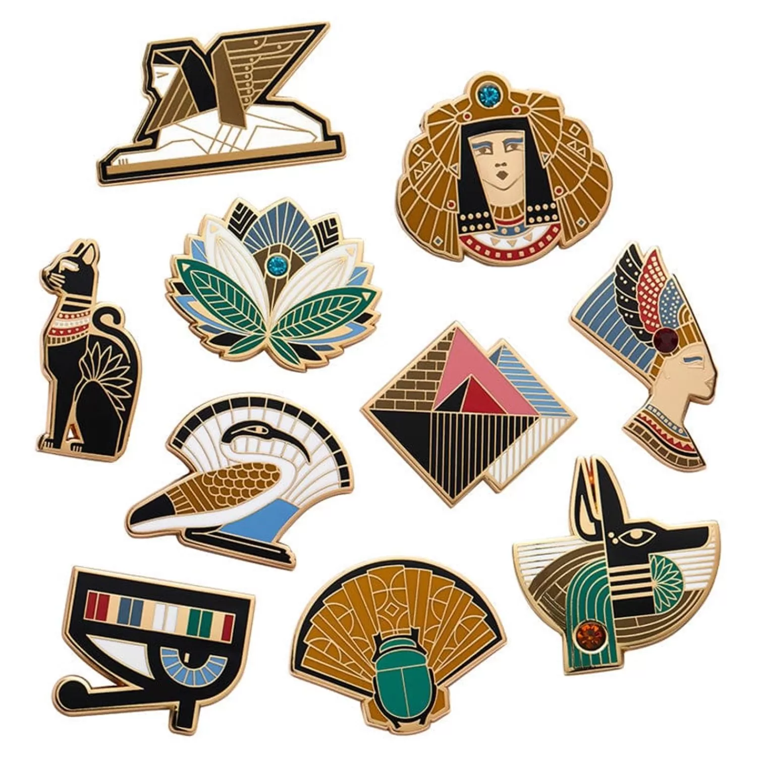 Egyptian Revival Enamel Pin Pack - 10 Piece*Erstwilder Cheap