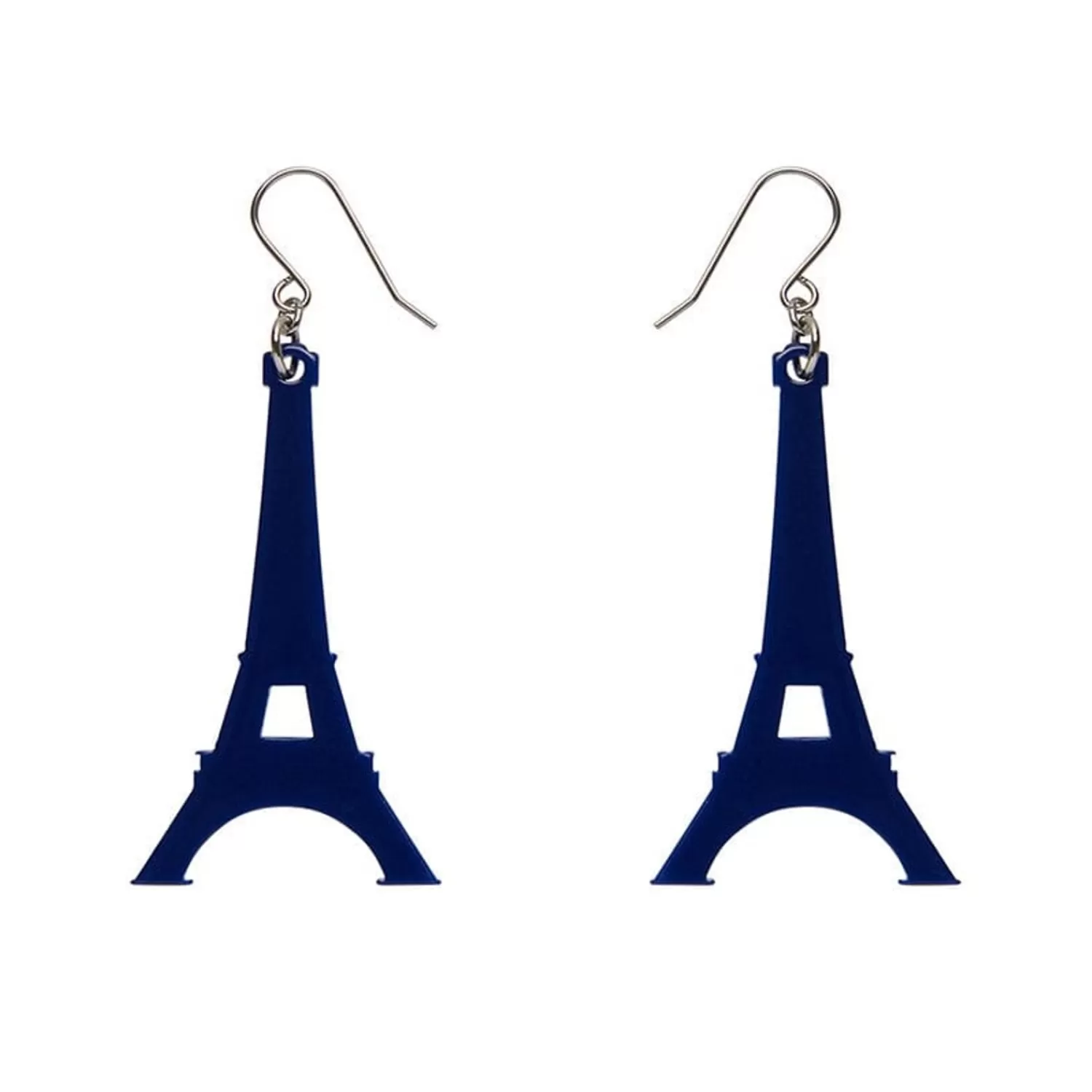 Eiffel Tower Solid Resin Drop Earrings - Blue*Erstwilder Clearance