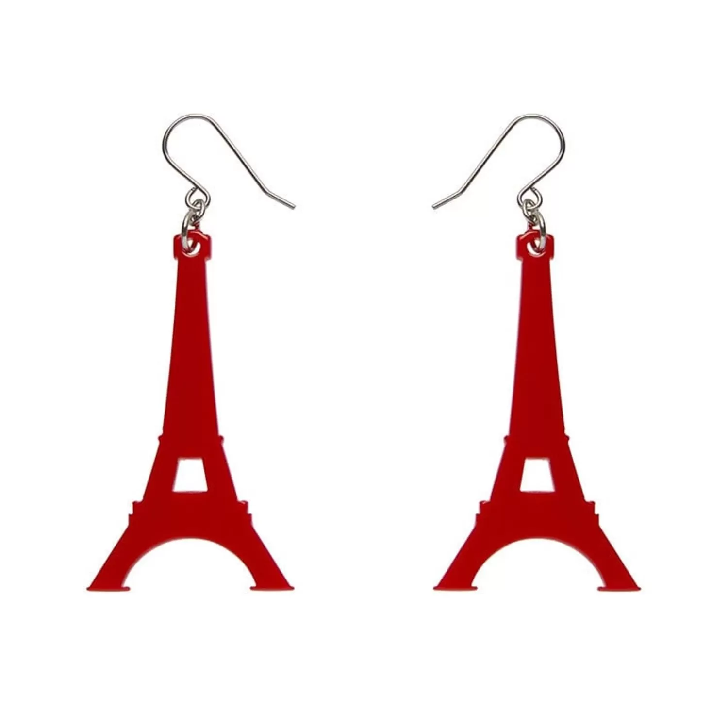 Eiffel Tower Solid Resin Drop Earrings - Red*Erstwilder Cheap