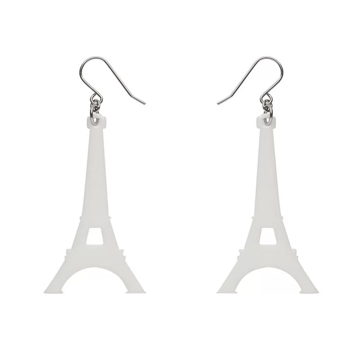 Eiffel Tower Solid Resin Drop Earrings - White*Erstwilder Flash Sale