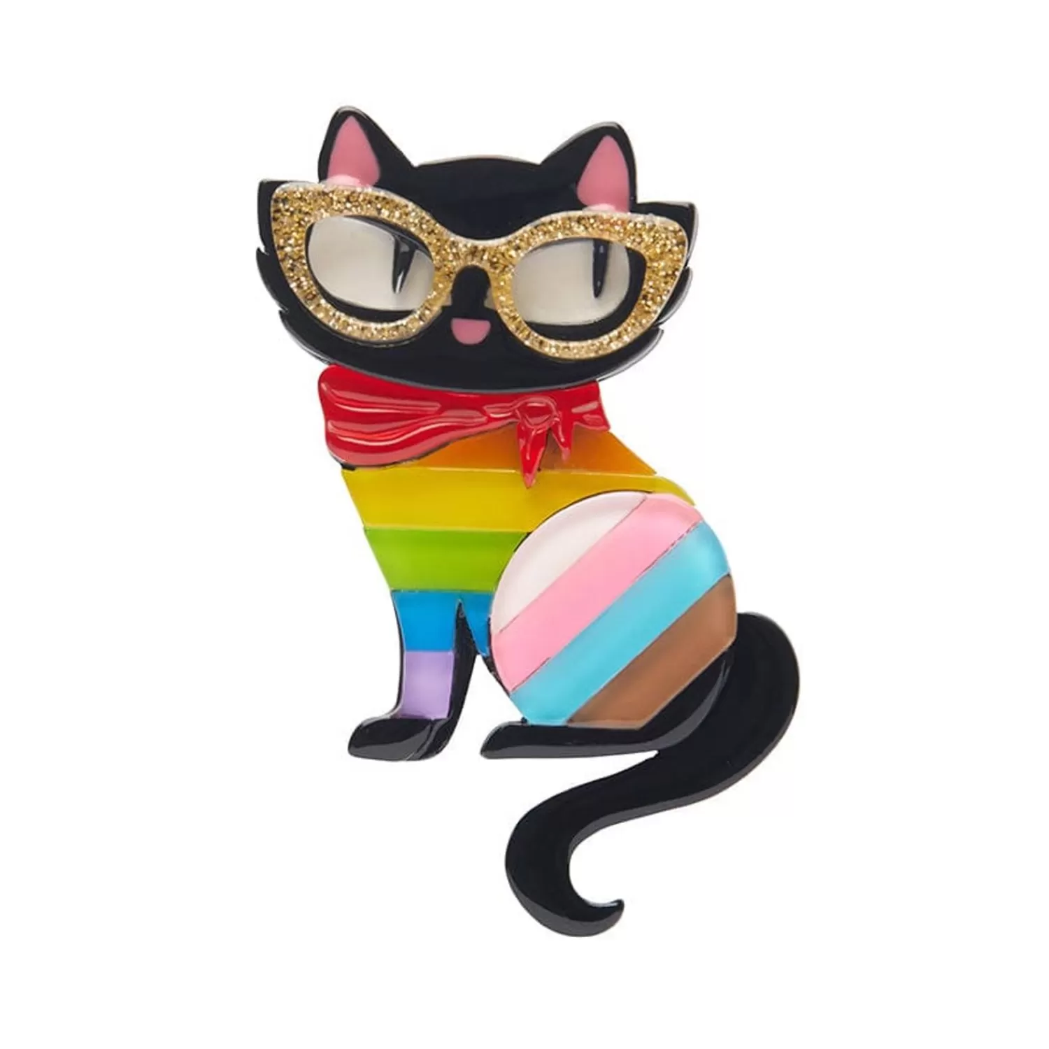 Elissa The Rainbow Cat Brooch*Erstwilder Fashion