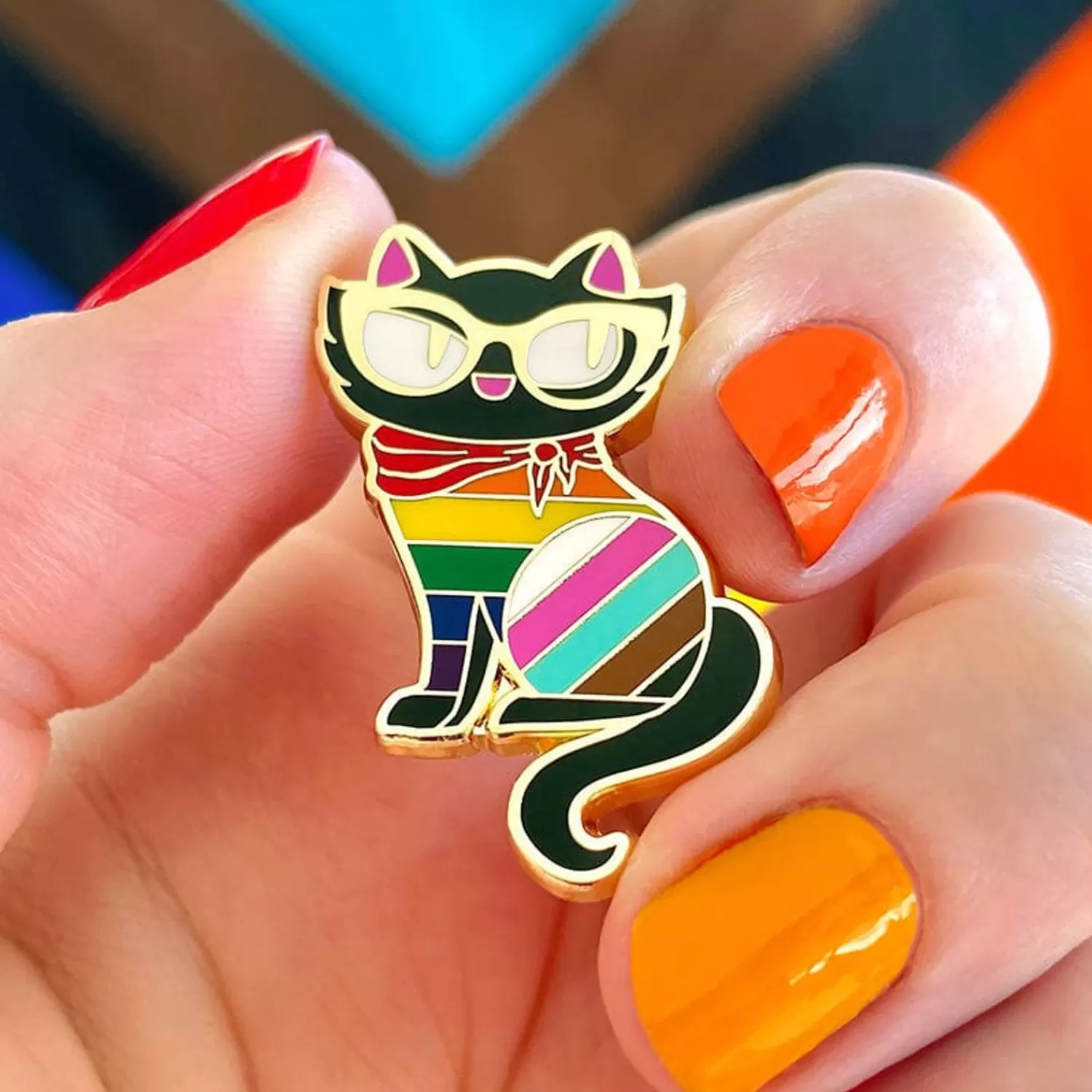 Elissa The Rainbow Cat Enamel Pin*Erstwilder Flash Sale