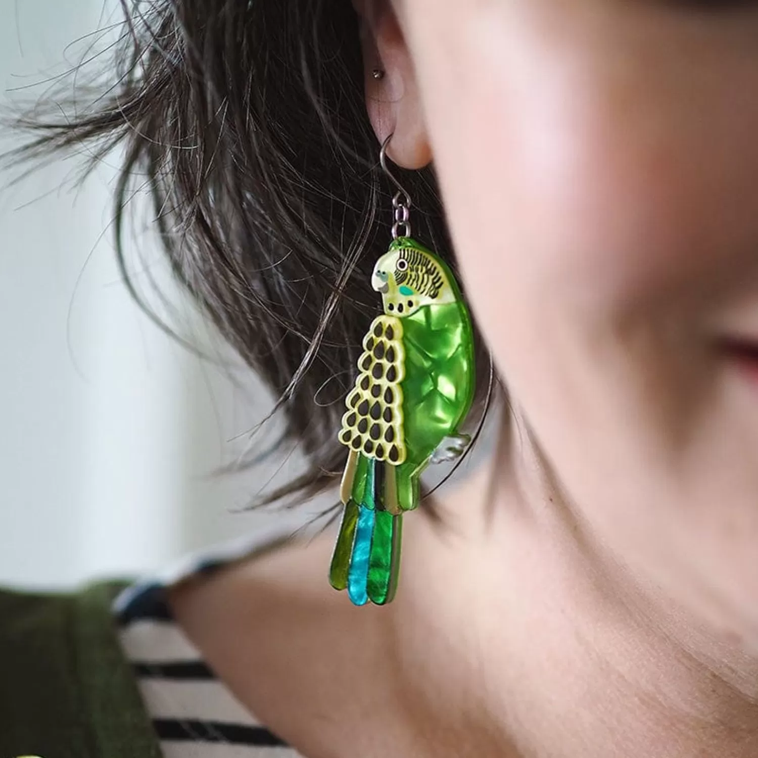 Flossie The Budgie Drop Earrings*Erstwilder Hot