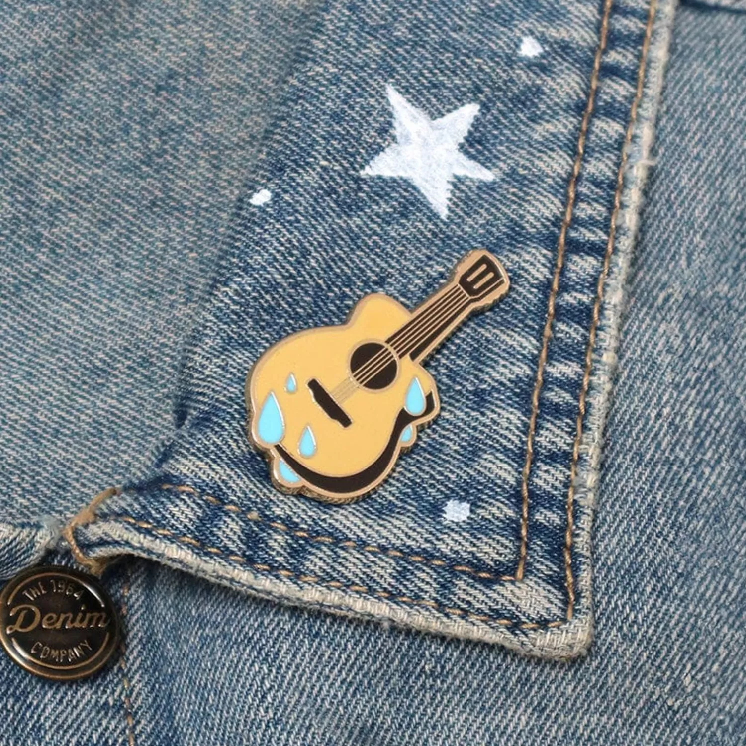 Guitar Blues Enamel Pin*Erstwilder Flash Sale