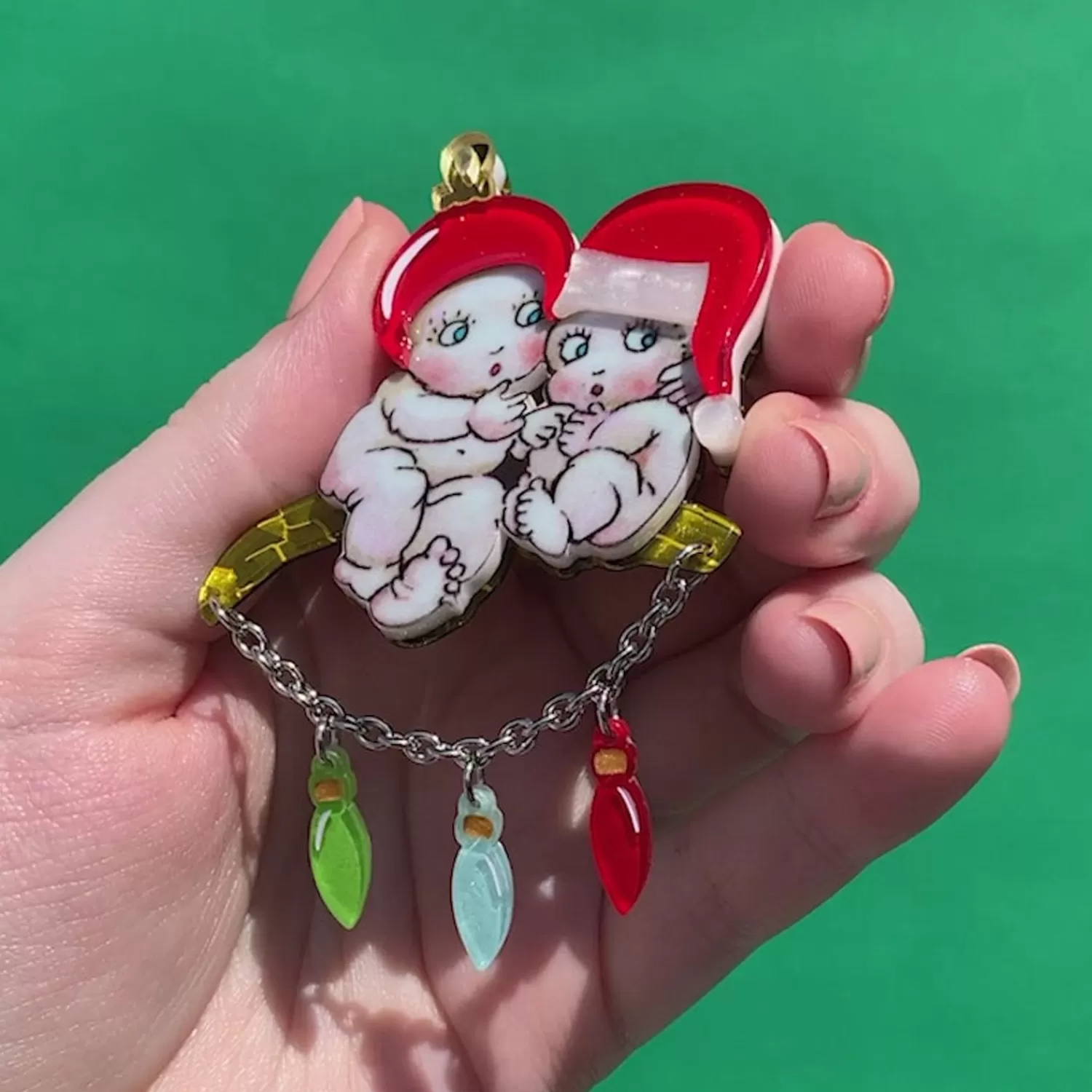 Gumnut Christmas Cuddles Brooch*Erstwilder Outlet