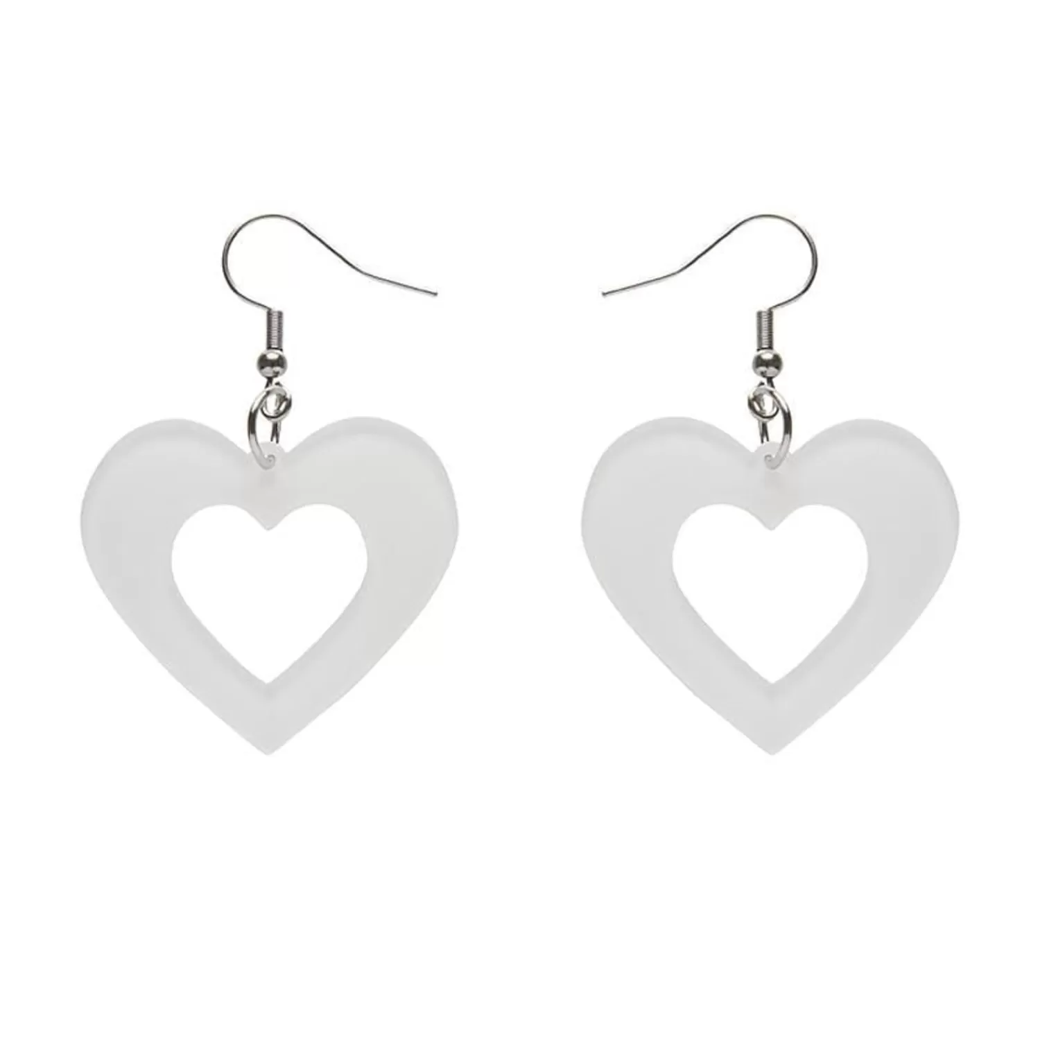 Heart Bubble Resin Drop Earrings - White*Erstwilder Discount