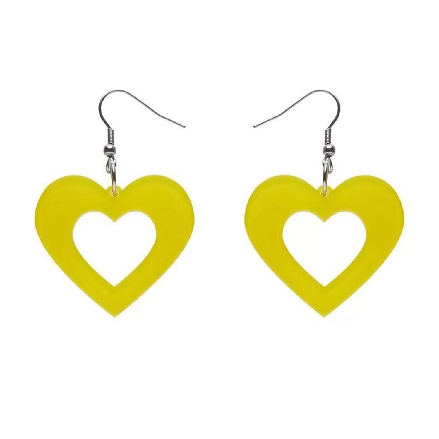 Heart Bubble Resin Drop Earrings - Yellow*Erstwilder Online