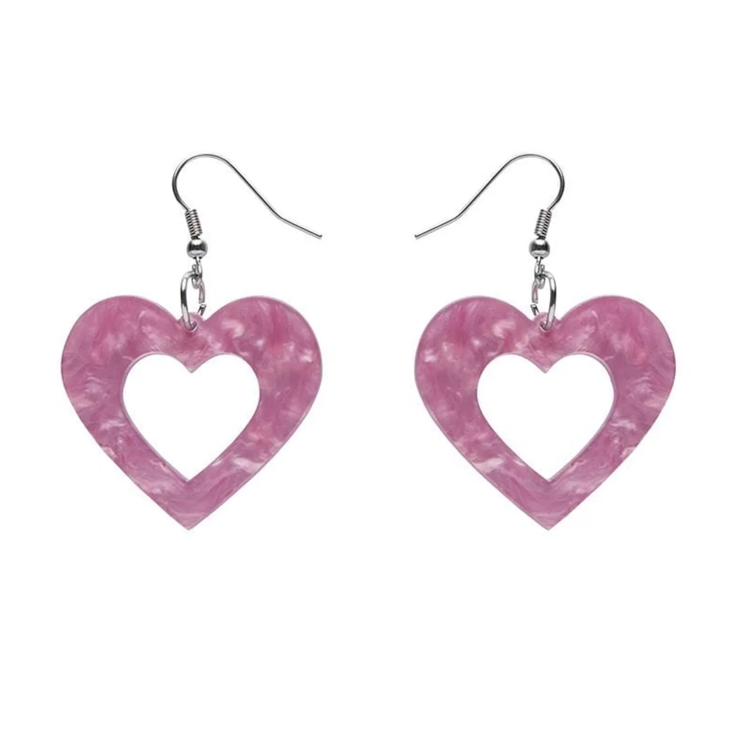 Heart Ripple Resin Drop Earrings - Mauve*Erstwilder Flash Sale