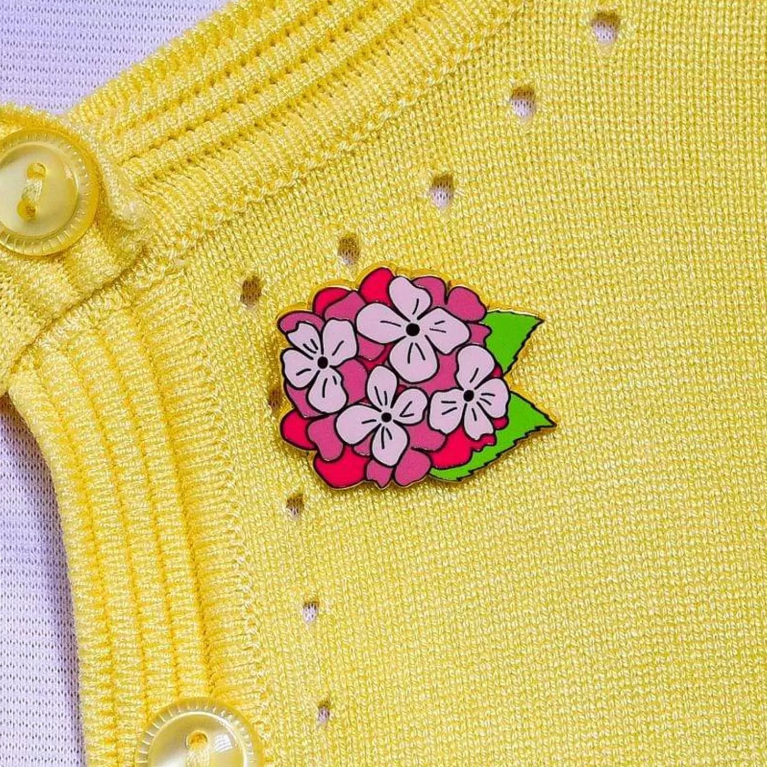 Heartfelt Hydrangea Enamel Pin*Erstwilder Cheap